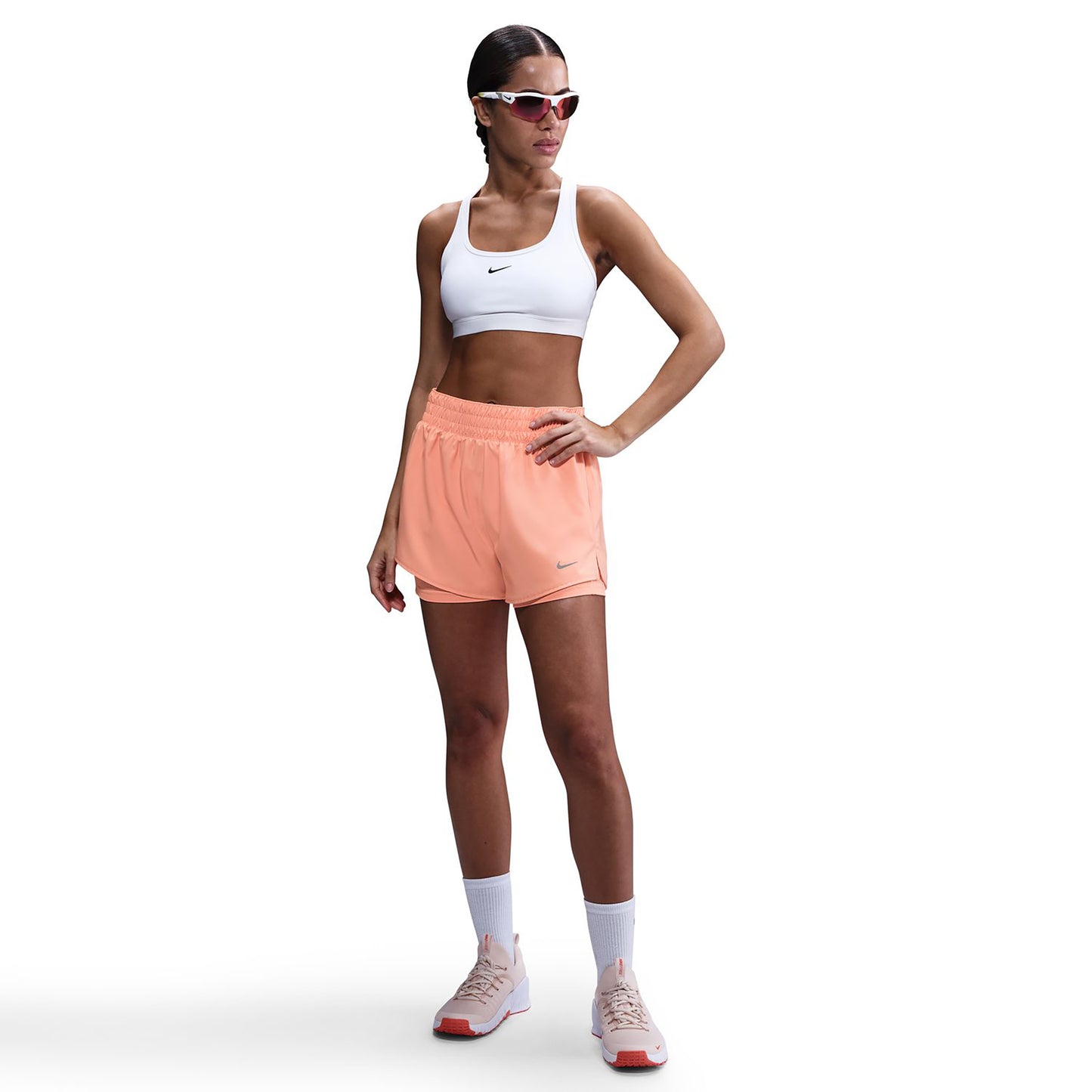 Nike Dri-Fit One Mid Rise 2in1 3in Shorts Damen-apricot Nike Dri-Fit One Mid Rise 2in1 3in Shorts Damen-apricot