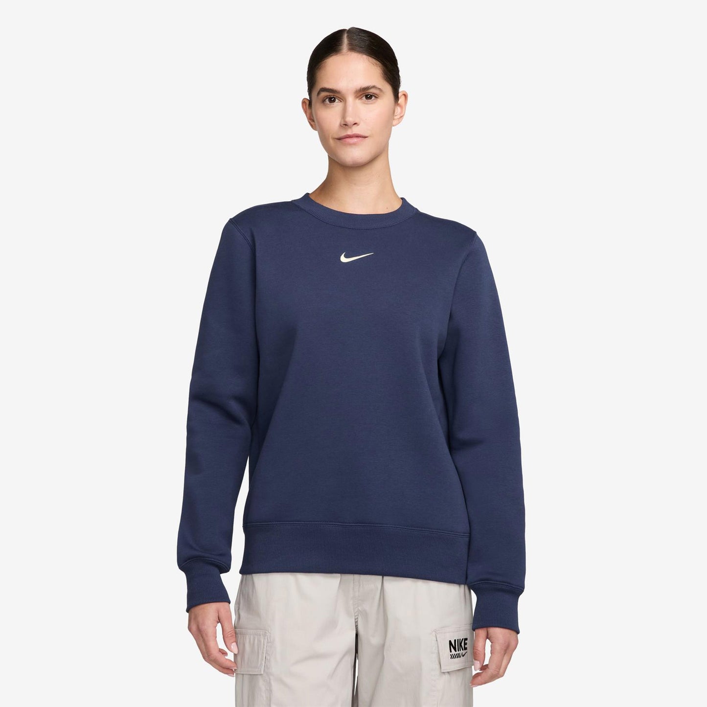 Nike Phoenix Fleece Crew Sweatshirt Damen-Dunkelblau,Creme Nike Phoenix Fleece Crew Sweatshirt Damen-Dunkelblau,Creme