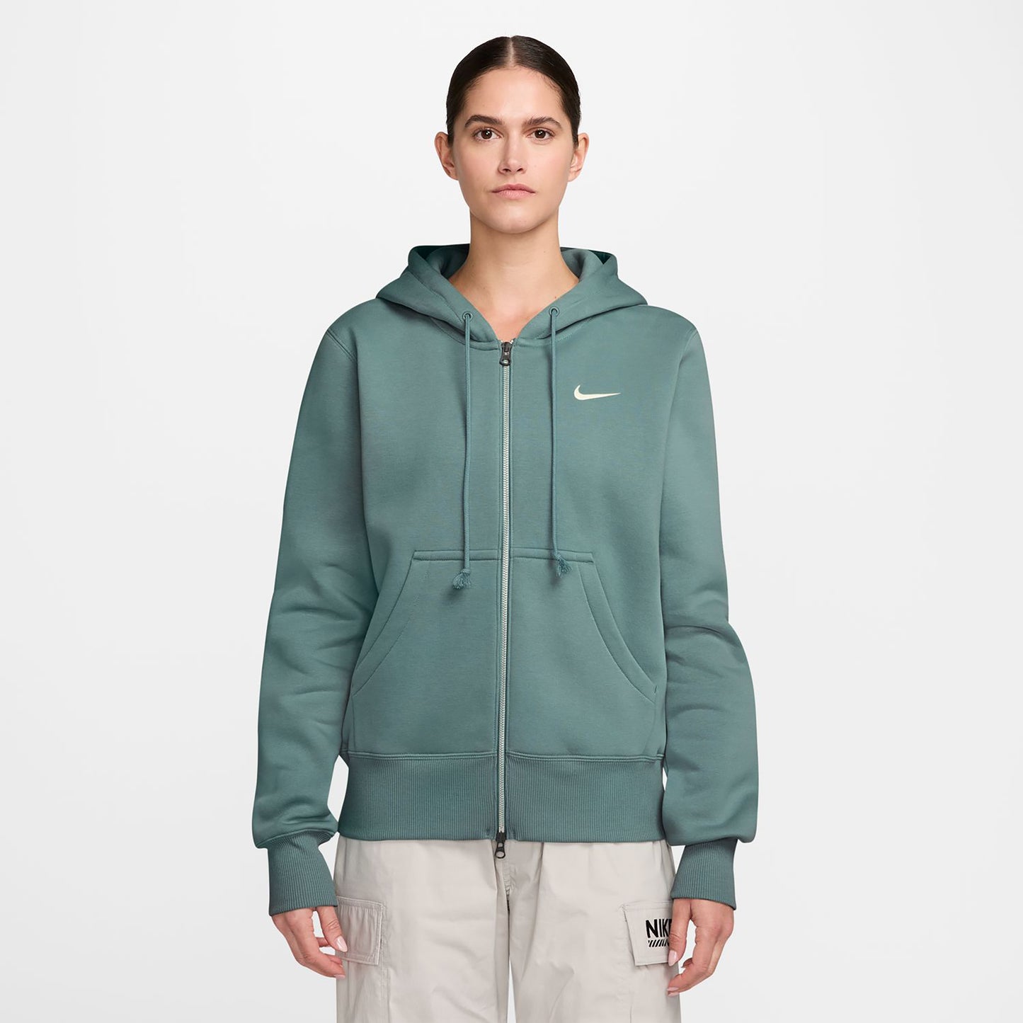 Nike Phoenix Fleece Full-Zip Sweatjacke Damen-Salbei Nike Phoenix Fleece Full-Zip Sweatjacke Damen-Salbei