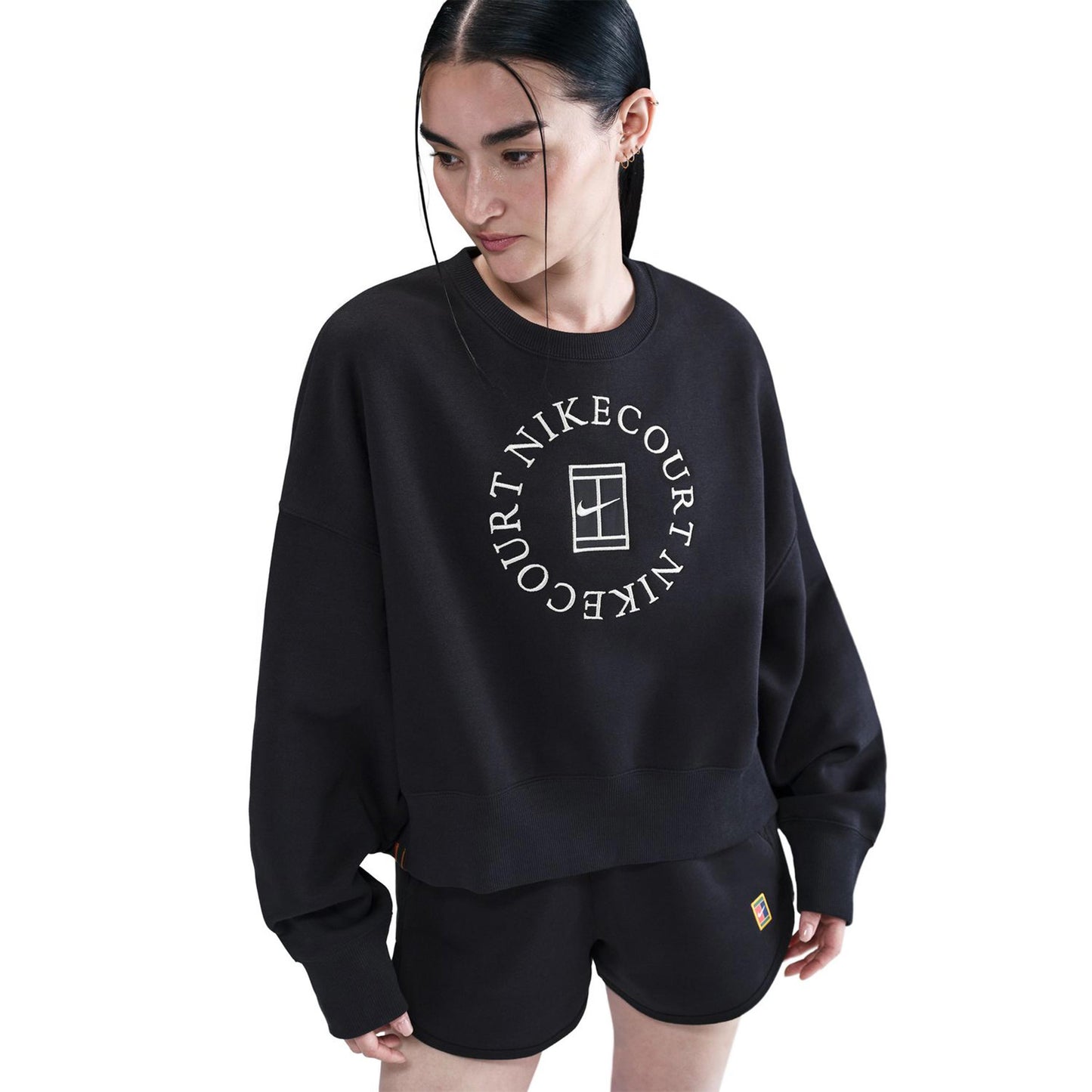 Nike Court Phoenix Over-Oversized Crew Heritage Sweatshirt Damen-Schwarz Nike Court Phoenix Over-Oversized Crew Heritage Sweatshirt Damen-Schwarz