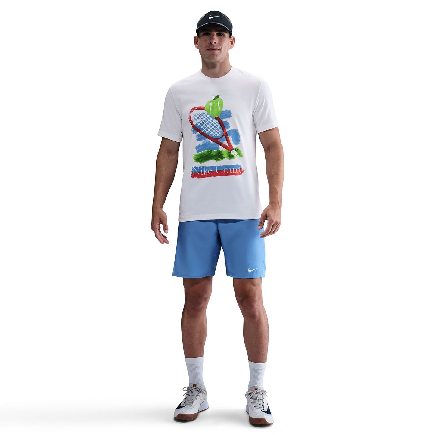 Nike Court T-Shirt Herren-Weiß,Mehrfarbig Nike Court T-Shirt Herren-Weiß,Mehrfarbig