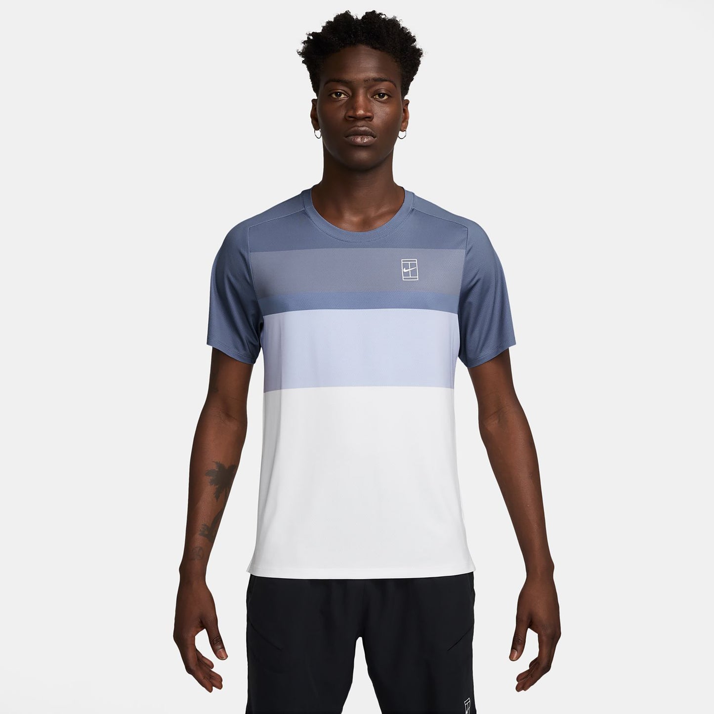Nike Court Dri-Fit Advantage Print T-Shirt Herren-Blaugrau Nike Court Dri-Fit Advantage Print T-Shirt Herren-Blaugrau