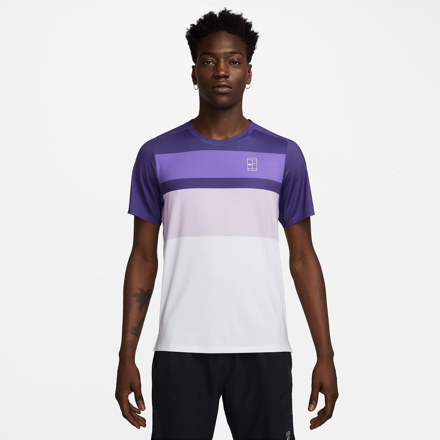 Nike Court Dri-Fit Advantage Print T-Shirt Herren-Weiß,Lila Nike Court Dri-Fit Advantage Print T-Shirt Herren-Weiß,Lila