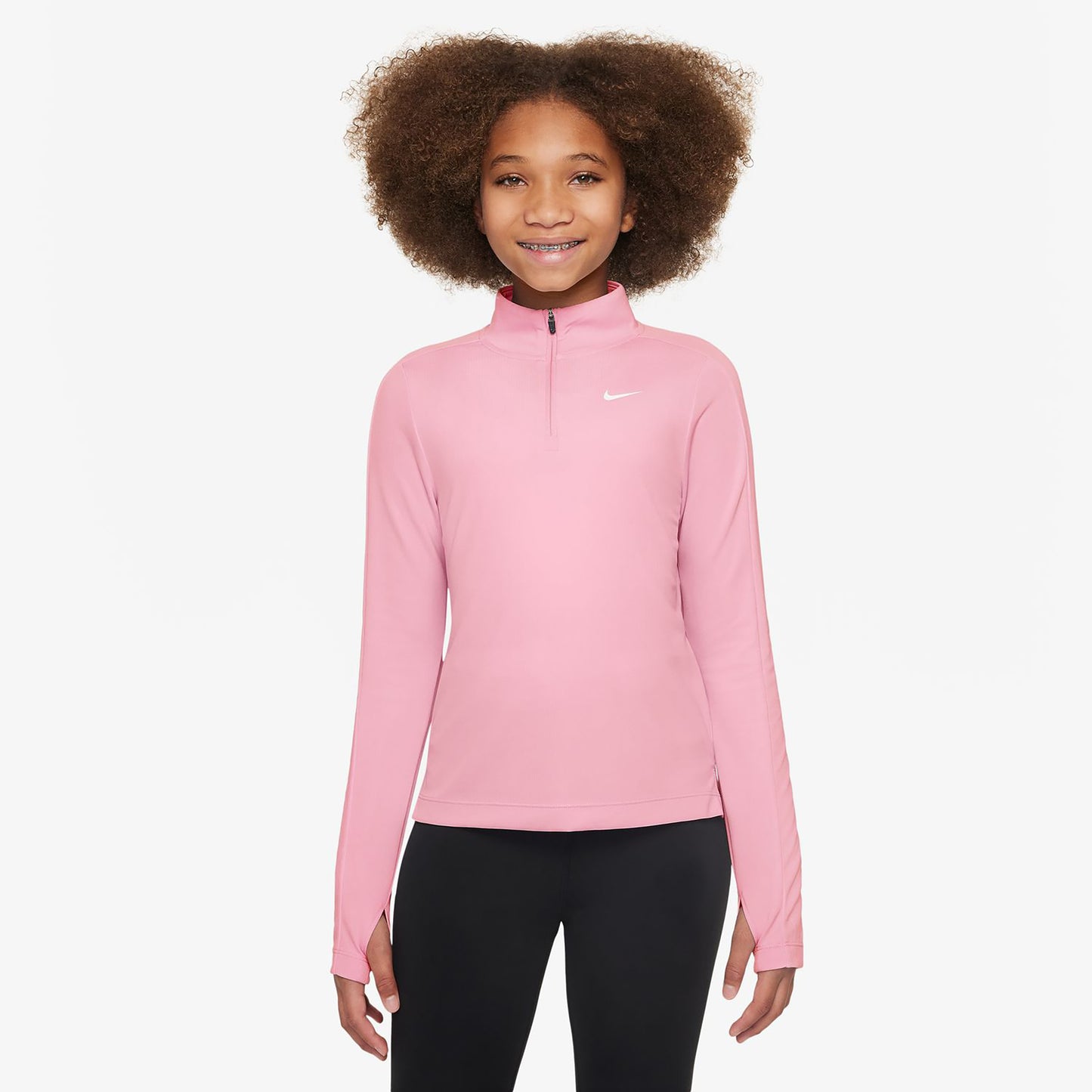 Nike Dri-Fit Half-Zip Longsleeve Mädchen-Rosa Nike Dri-Fit Half-Zip Longsleeve Mädchen-Rosa