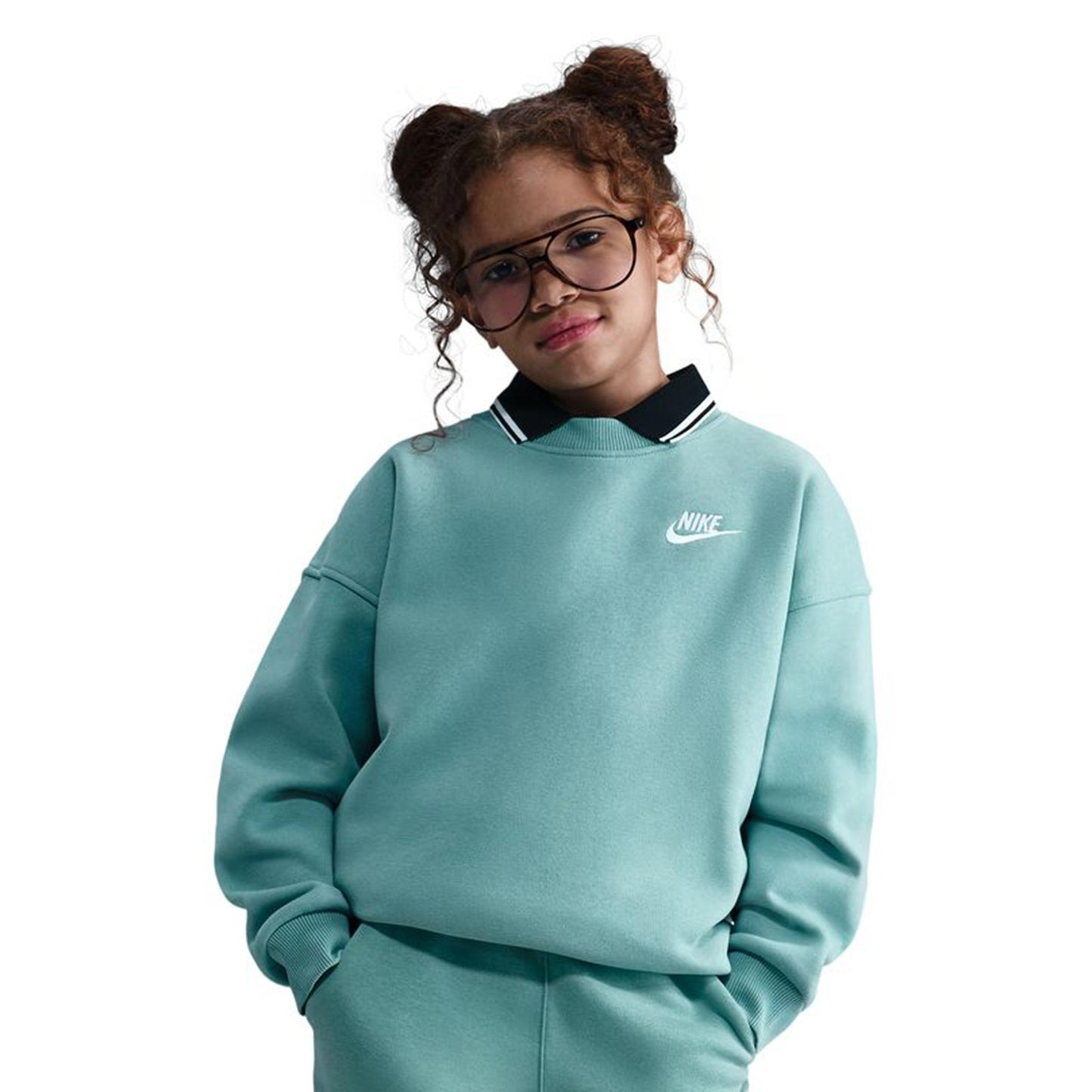 Nike Club Fleece Oversized Crew Sweatshirt Mädchen-Salbei Nike Club Fleece Oversized Crew Sweatshirt Mädchen-Salbei