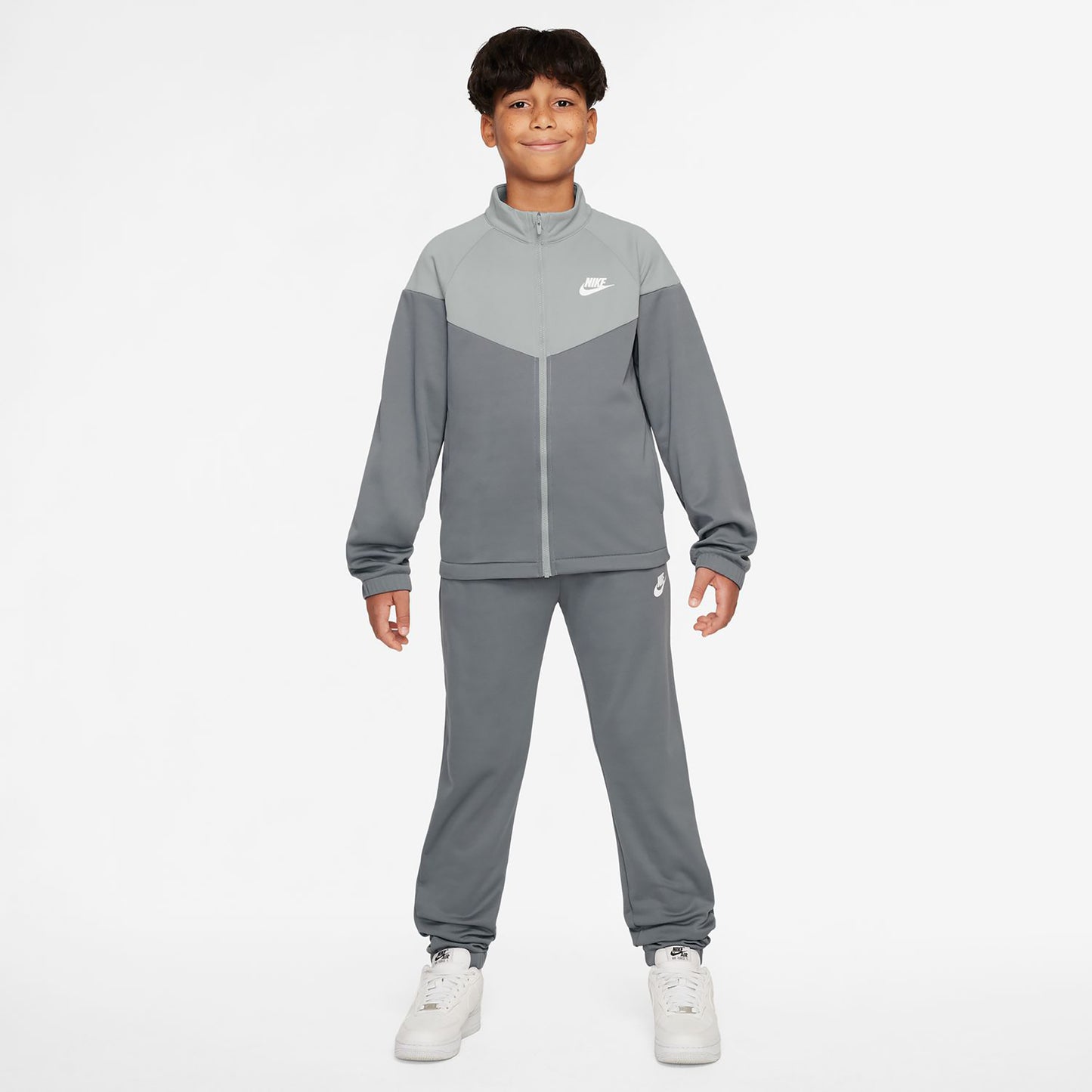 Nike Dri-Fit Full-Zip Trainingsanzug Kinder-Grau Nike Dri-Fit Full-Zip Trainingsanzug Kinder-Grau