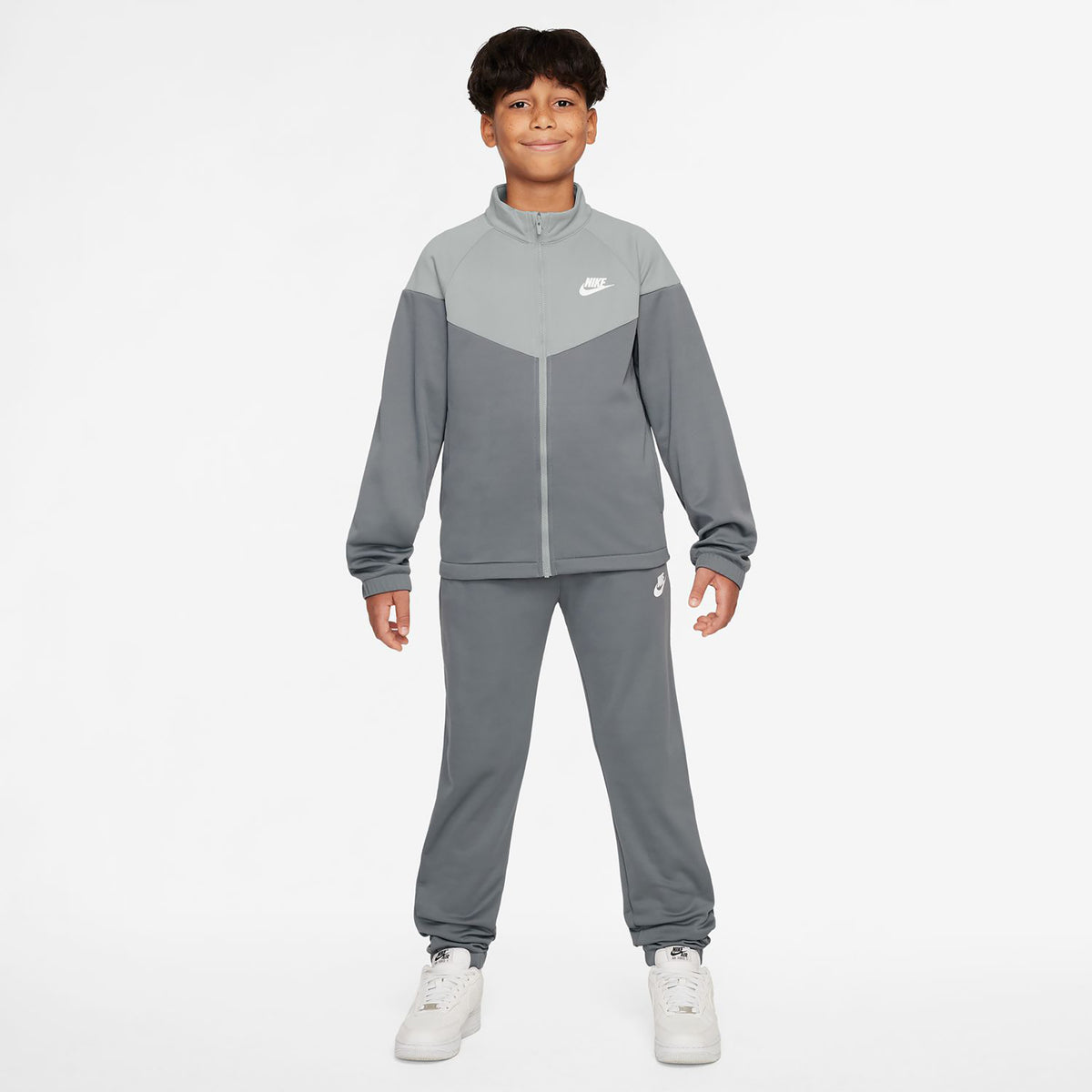 Nike Dri-Fit Full-Zip Trainingsanzug Kinder-Grau Nike Dri-Fit Full-Zip Trainingsanzug Kinder-Grau