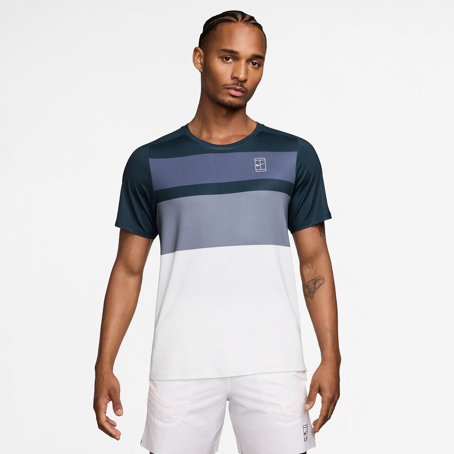 Nike Court Dri-FIT Advantage Print T-Shirt Herren - blau, weiß Nike Court Dri-FIT Advantage Print T-Shirt Herren - blau, weiß
