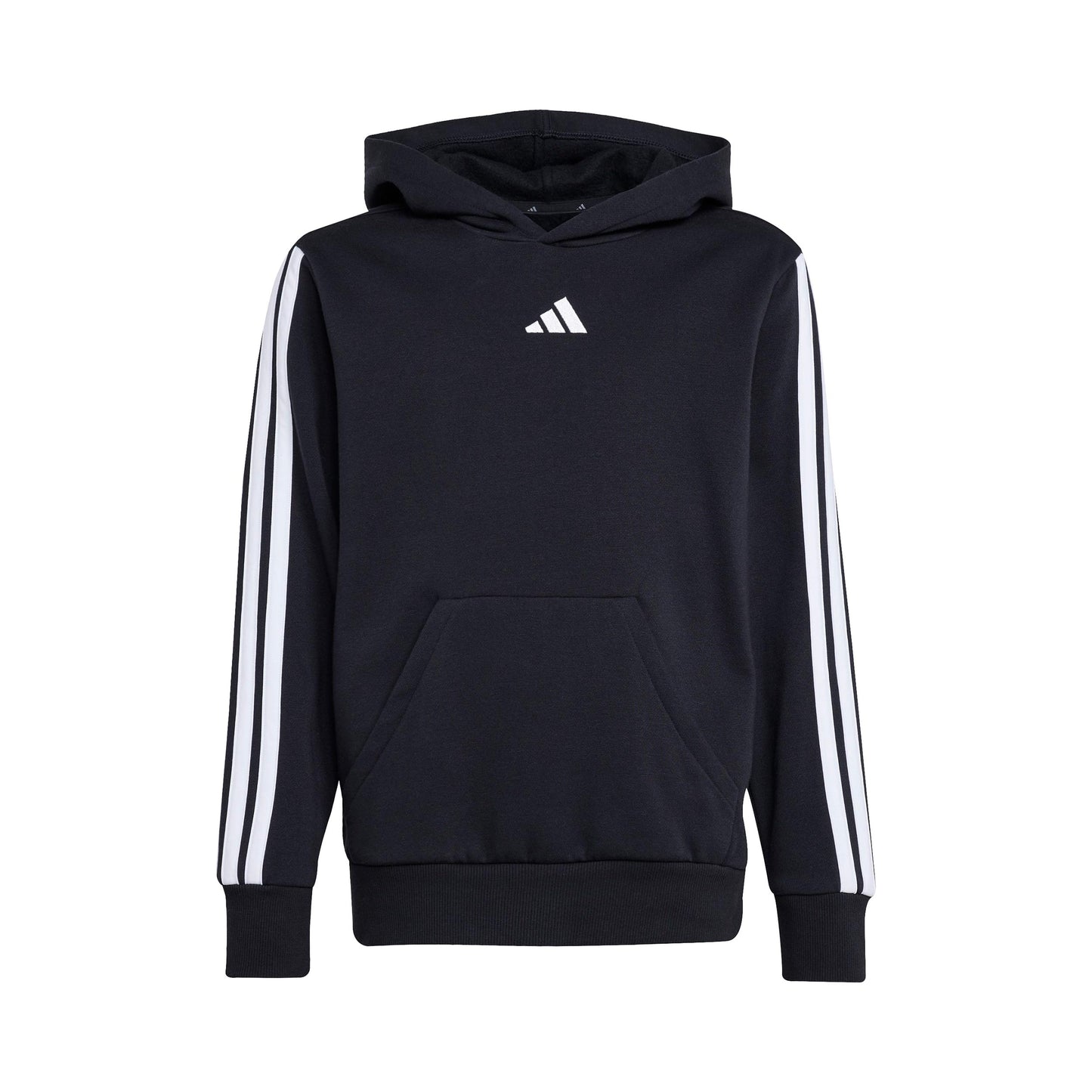 adidas 3Stripes Fleece Hoody Jungen - schwarz, weiß adidas 3Stripes Fleece Hoody Jungen - schwarz, weiß