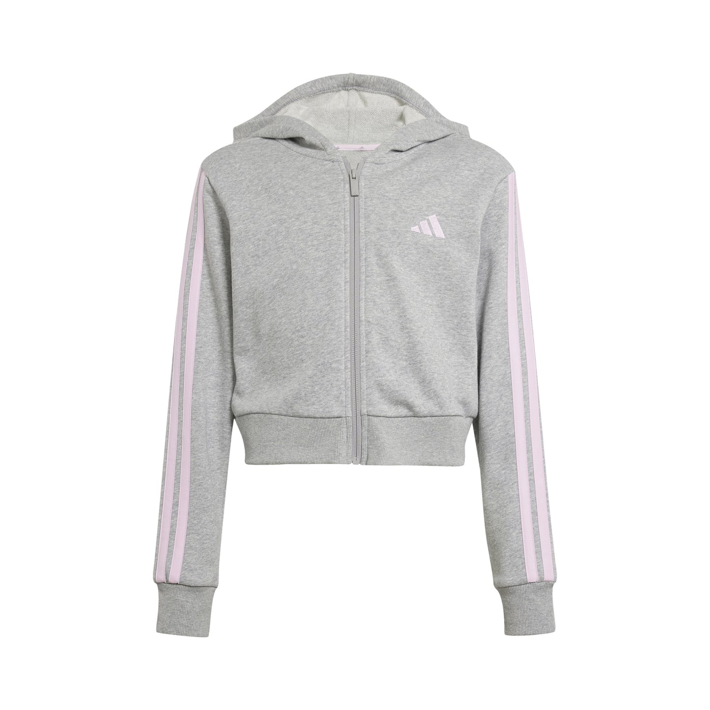 adidas Essentials Crop Sweatjacke Kinder-Grau adidas Essentials Crop Sweatjacke Kinder-Grau