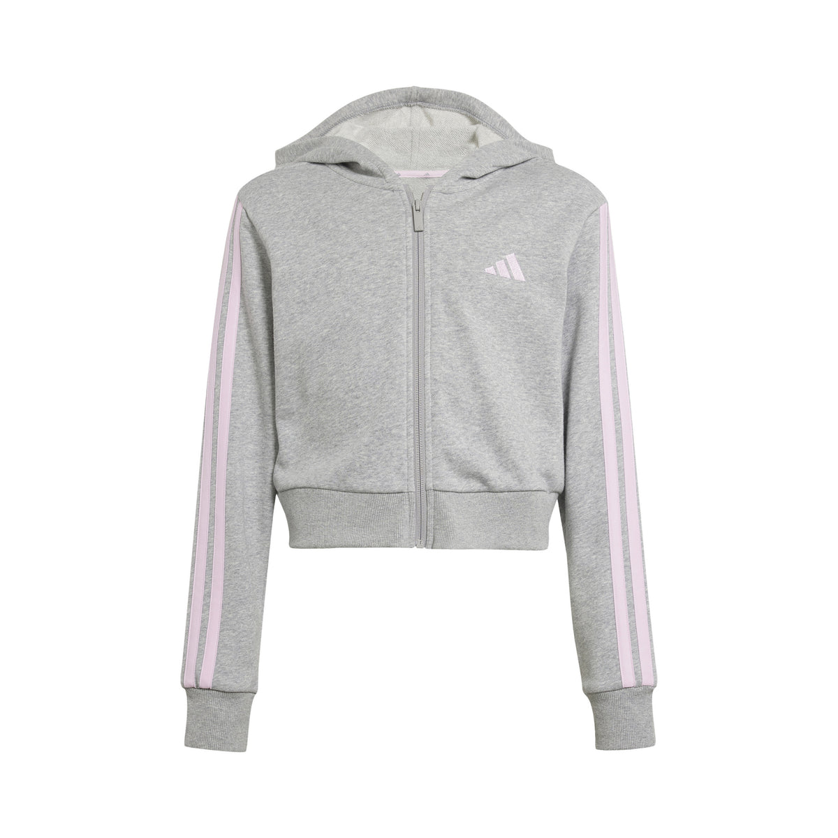 adidas Essentials Crop Sweatjacke Kinder-Grau adidas Essentials Crop Sweatjacke Kinder-Grau