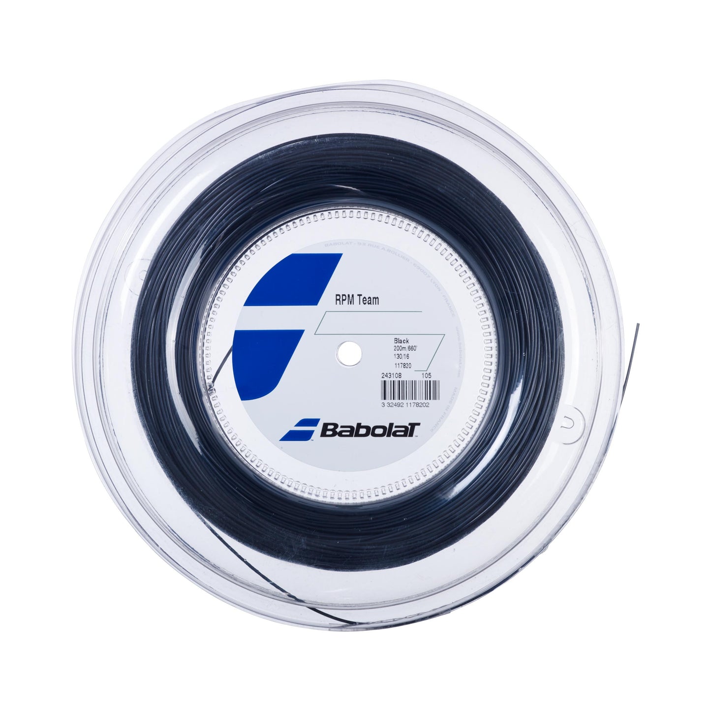 Babolat Team RPM Team Saitenrolle 200m-Schwarz Babolat Team RPM Team Saitenrolle 200m-Schwarz