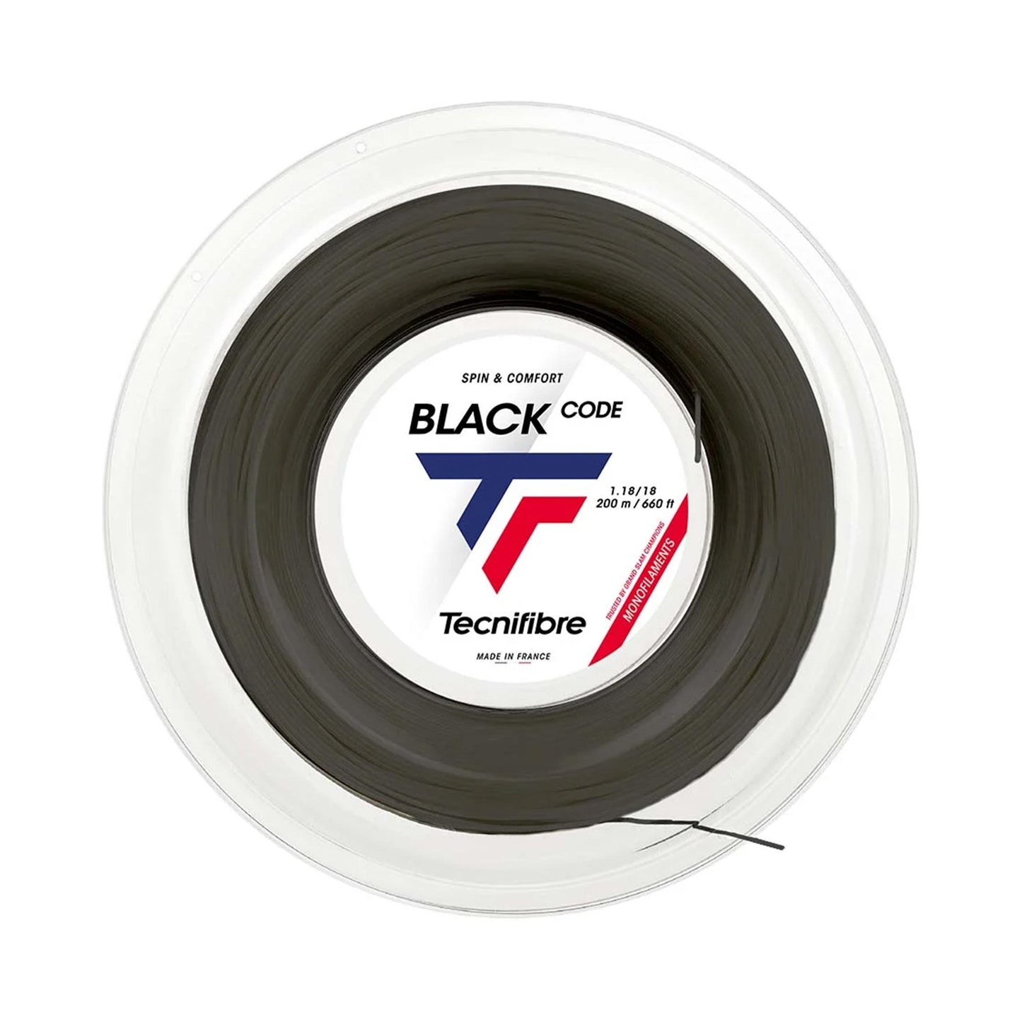 Tecnifibre Black Code 200m Saitenrolle-Schwarz Tecnifibre Black Code 200m Saitenrolle-Schwarz