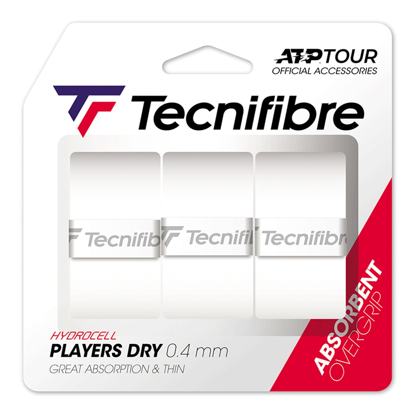Tecnifibre Players Dry 3er Pack-Weiß Tecnifibre Players Dry 3er Pack-Weiß