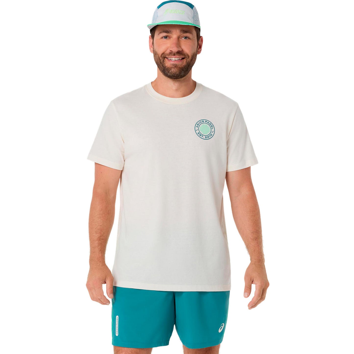 ASICS Court Graphic T-Shirt Herren - creme, grün ASICS Court Graphic T-Shirt Herren - creme, grün