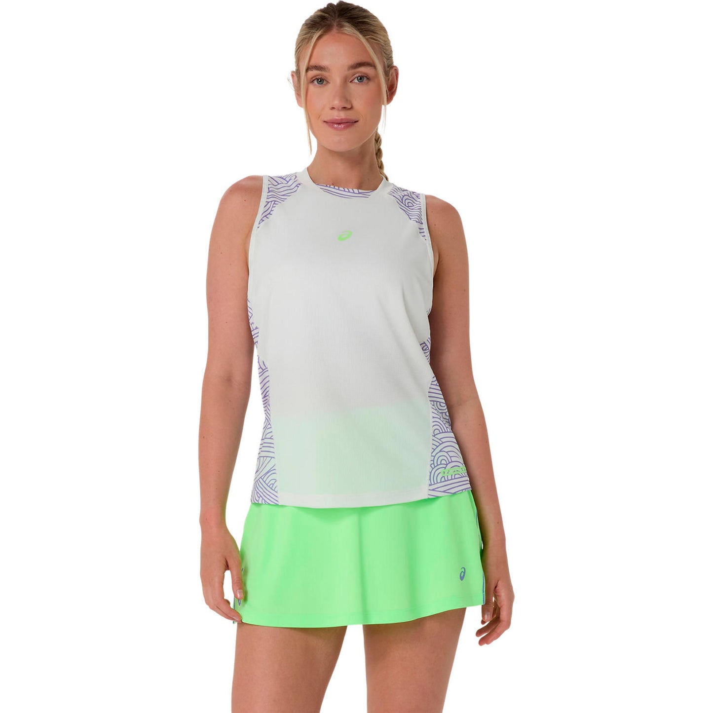 ASICS Court All Over Print Tank-Top Damen - creme, blaugrau ASICS Court All Over Print Tank-Top Damen - creme, blaugrau