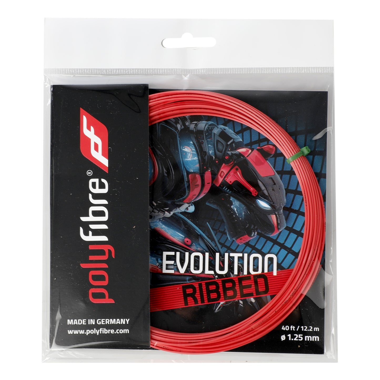 Polyfibre Evolution ribbed Saitenset 12m - rot Polyfibre Evolution ribbed Saitenset 12m - rot