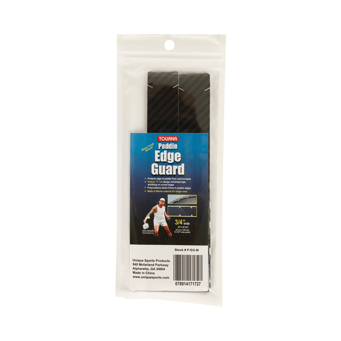 Tourna Padel Edge Guard Wooven 16mm Pickleball Rahmenschutzband-Schwarz Tourna Padel Edge Guard Wooven 16mm Pickleball Rahmenschutzband-Schwarz
