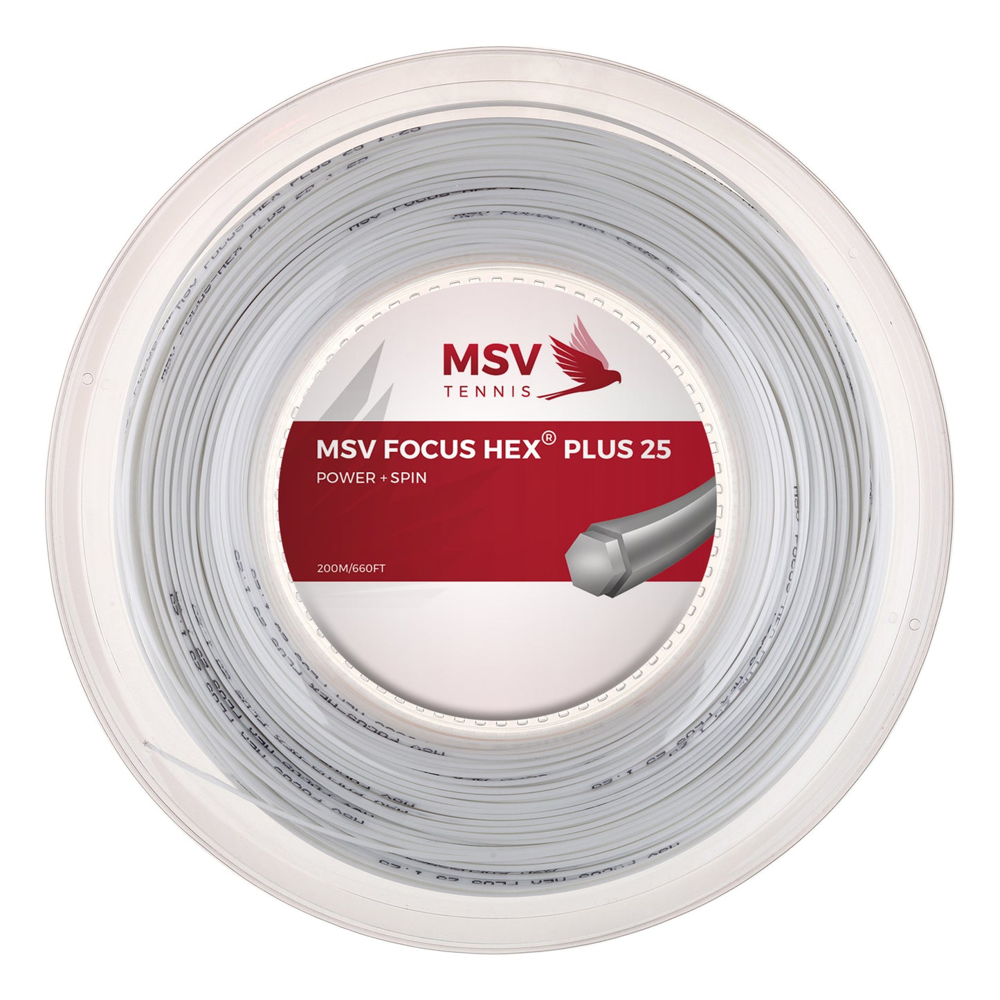 MSV Focus-HEX Plus 25 Saitenrolle 200m-Weiß MSV Focus-HEX Plus 25 Saitenrolle 200m-Weiß