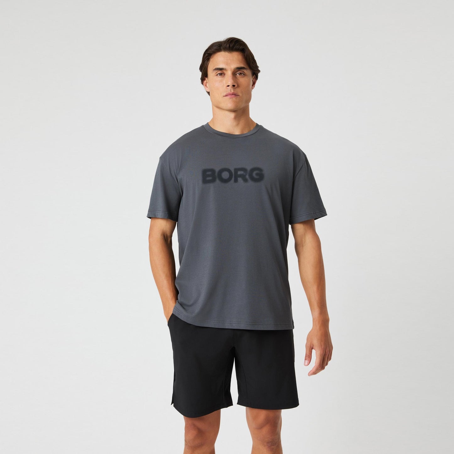 Björn Borg Borg Gym Oversized T-Shirt Herren-Dunkelgrau Björn Borg Borg Gym Oversized T-Shirt Herren-Dunkelgrau