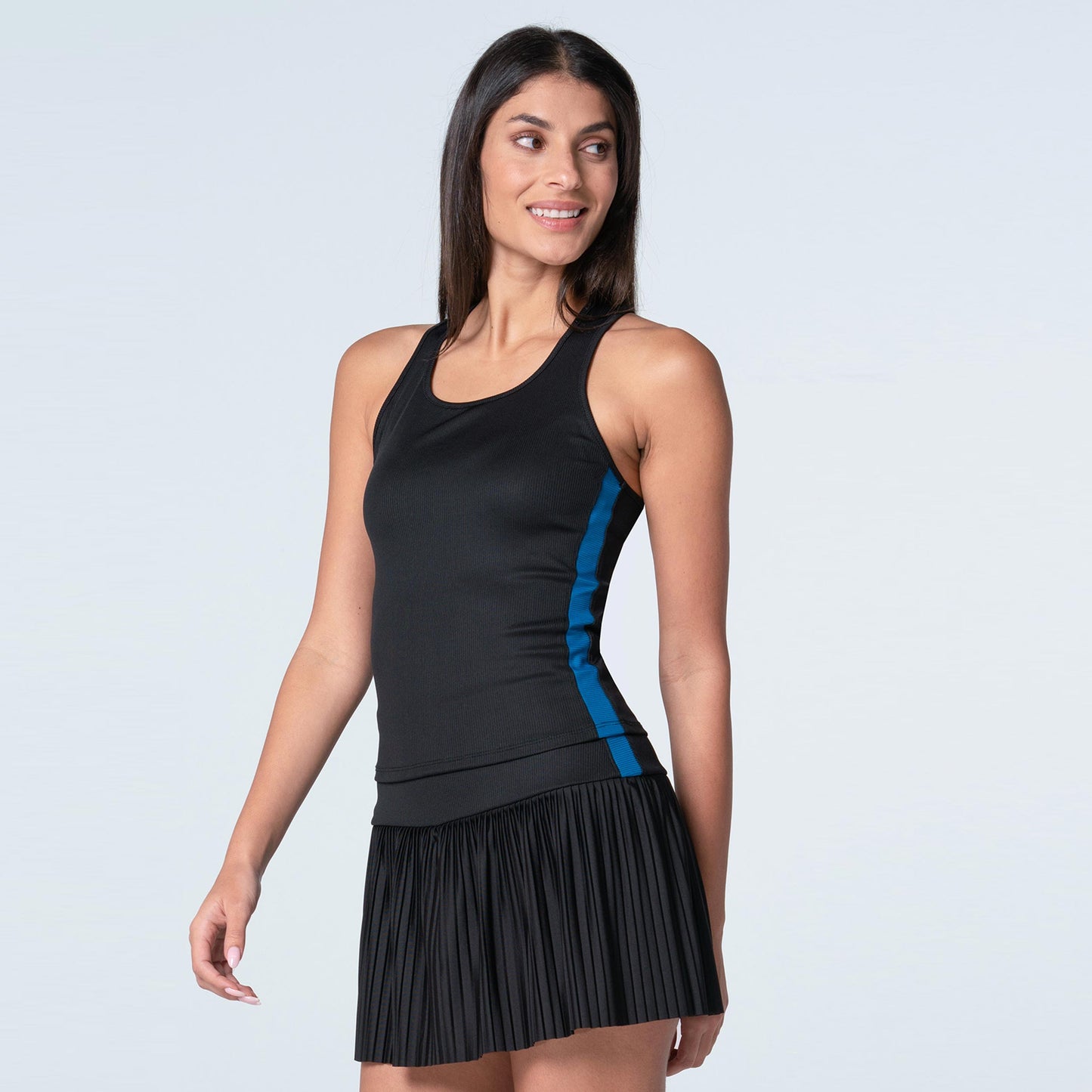 Lucky in Love Racer Rib Tank-Top Damen-Schwarz Lucky in Love Racer Rib Tank-Top Damen-Schwarz