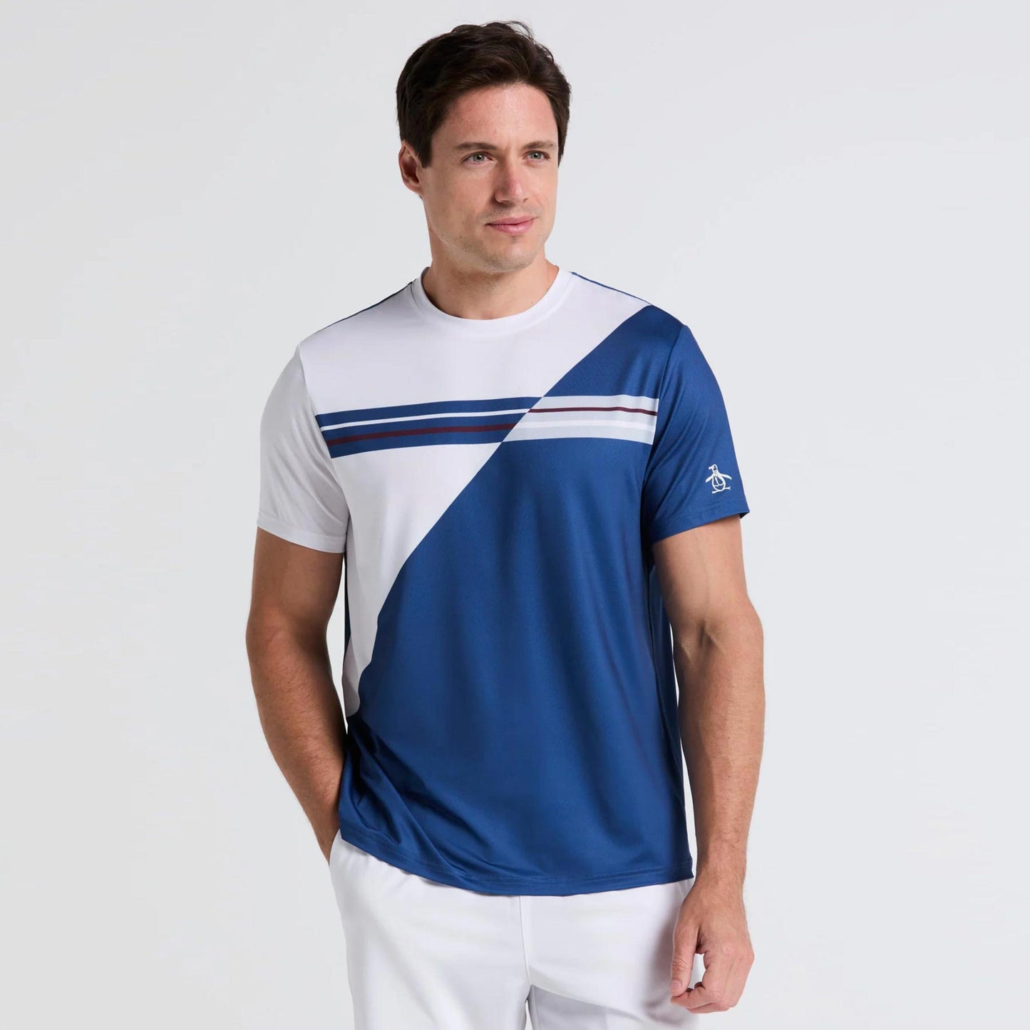 Original Penguin Performance Crew T-Shirt Herren-Blau,Weiß Original Penguin Performance Crew T-Shirt Herren-Blau,Weiß
