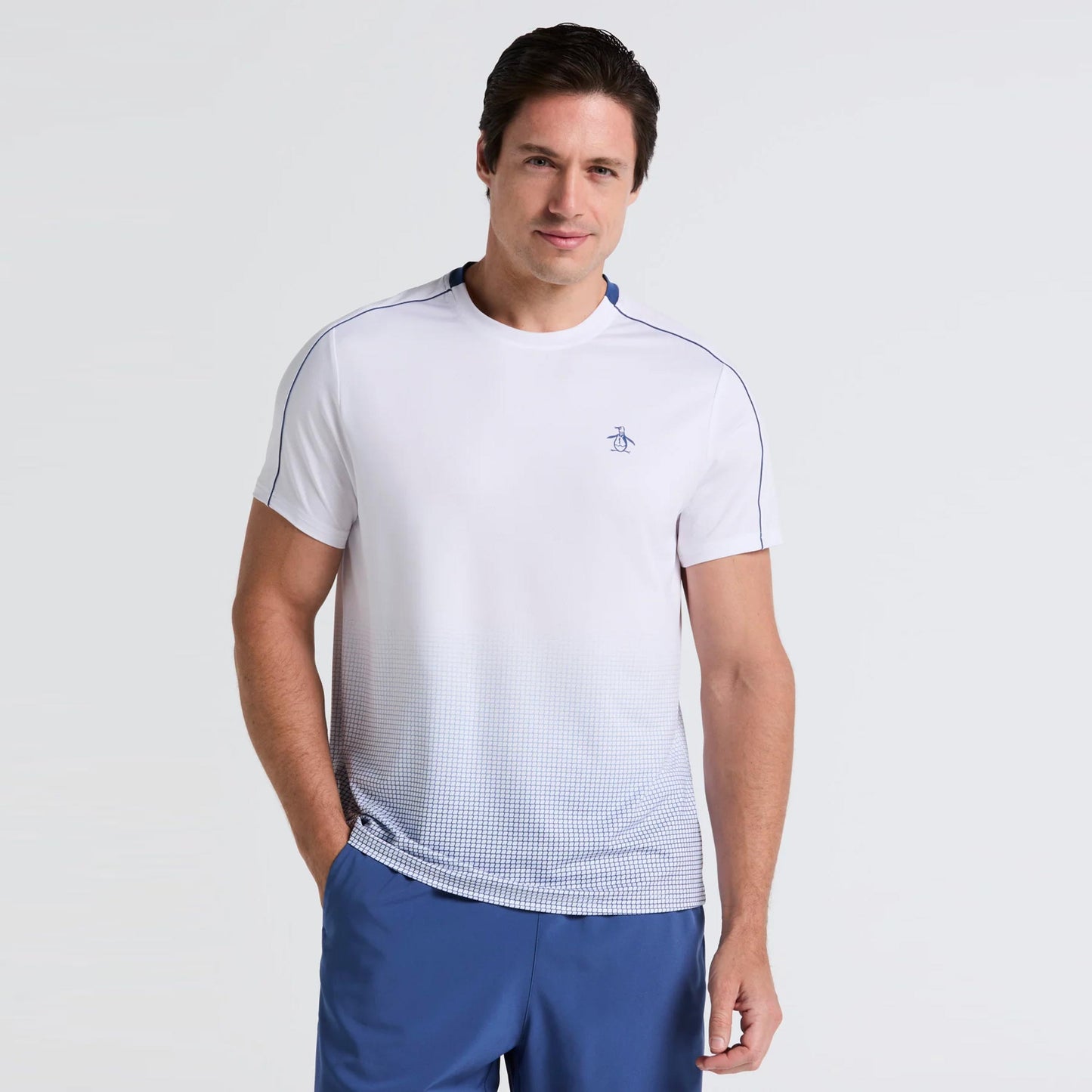 Original Penguin Performance Net Block T-Shirt Herren-Weiß Original Penguin Performance Net Block T-Shirt Herren-Weiß