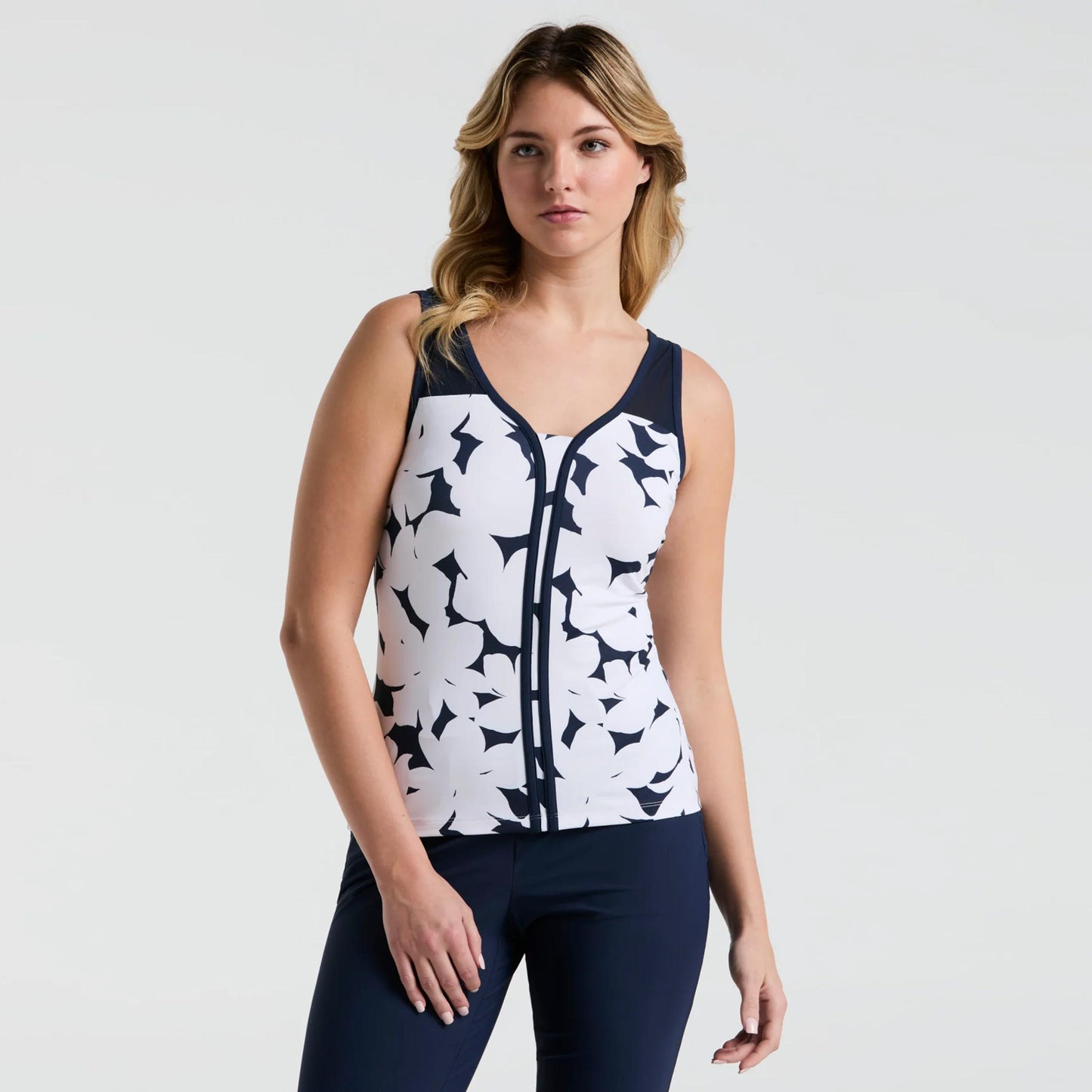 Original Penguin Riviera Floral Tank-Top Damen-Dunkelblau Original Penguin Riviera Floral Tank-Top Damen-Dunkelblau