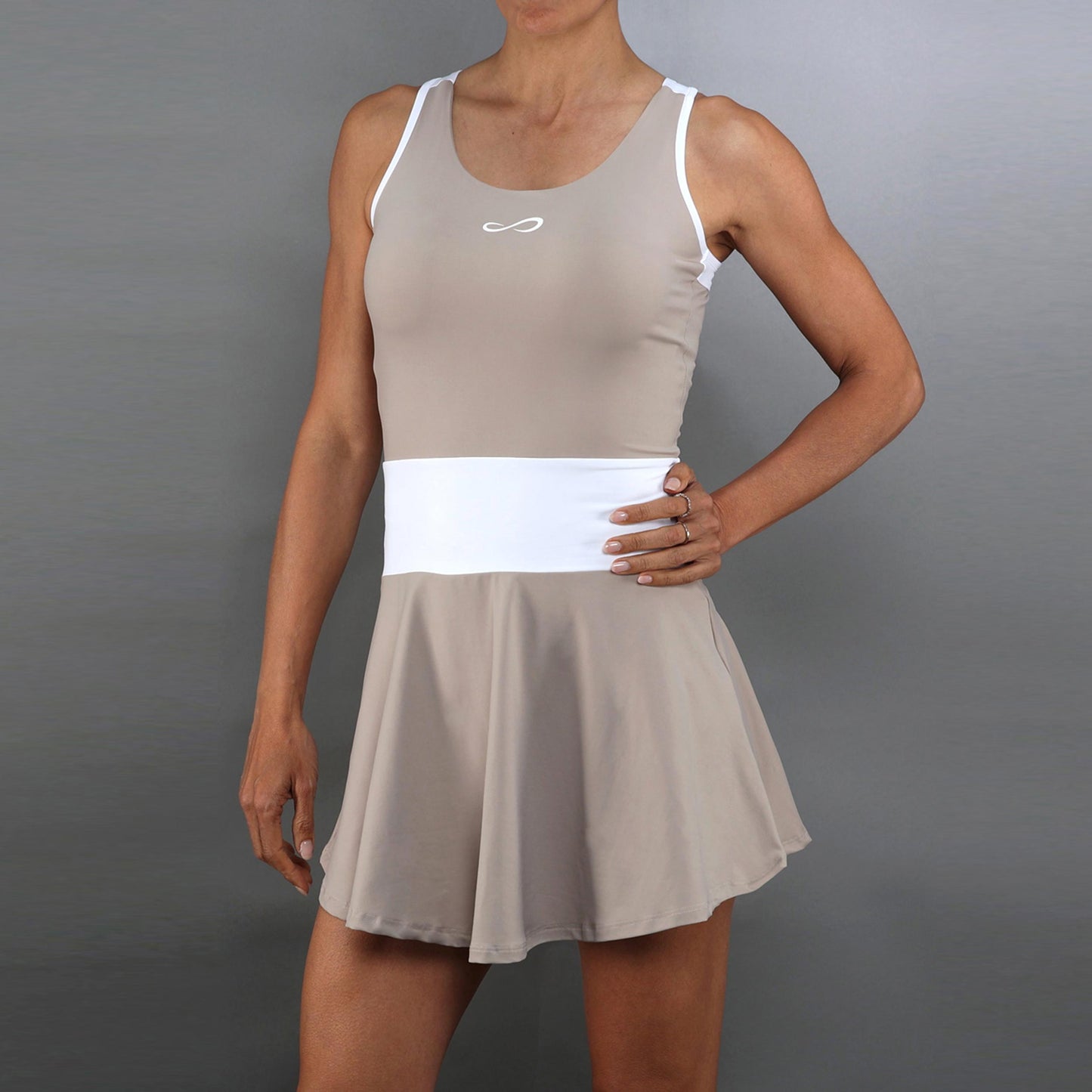 Endless Orbit Kleid Damen-beige, weiß Endless Orbit Kleid Damen-beige, weiß