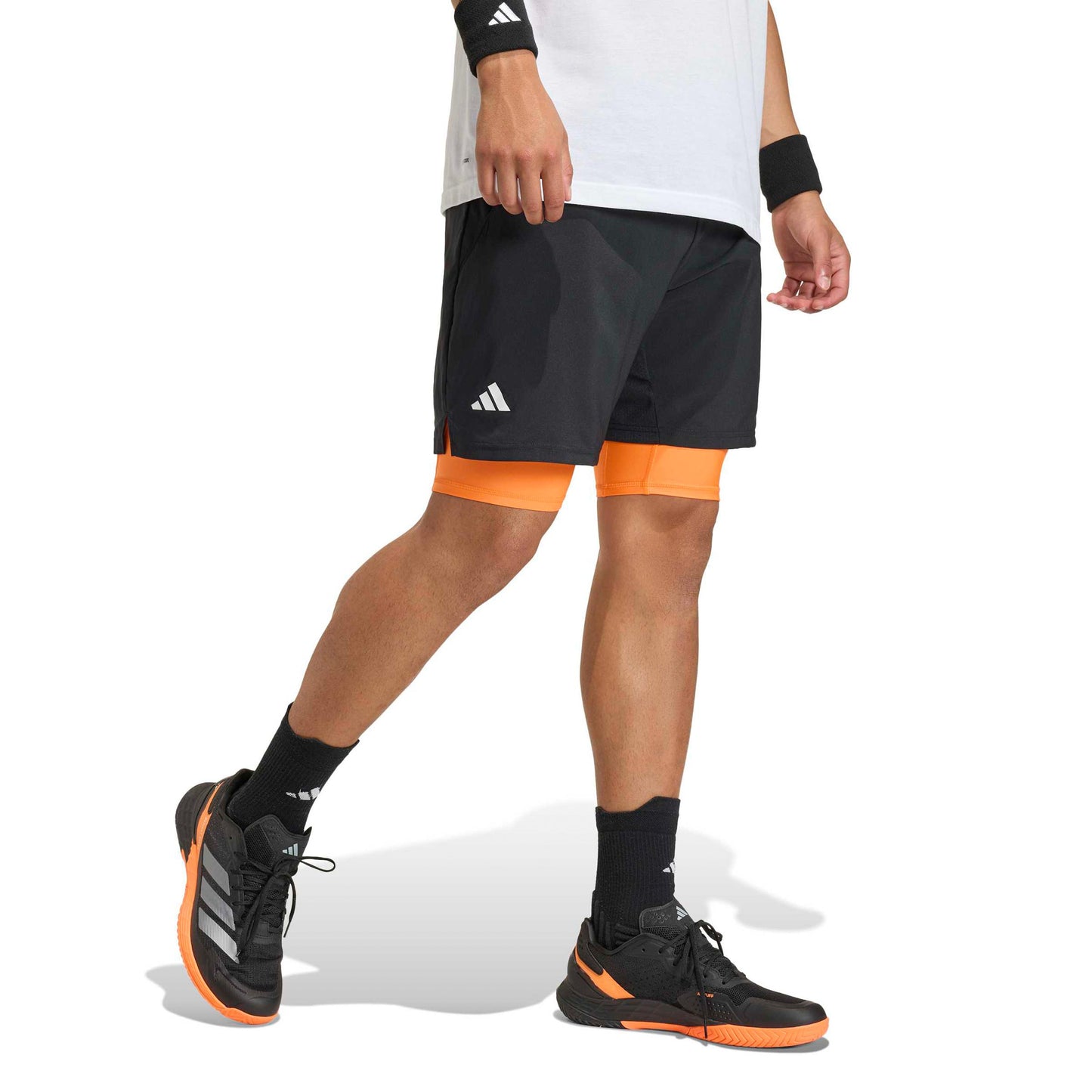adidas Club 2In1 Shorts Herren-schwarz, orange adidas Club 2In1 Shorts Herren-schwarz, orange