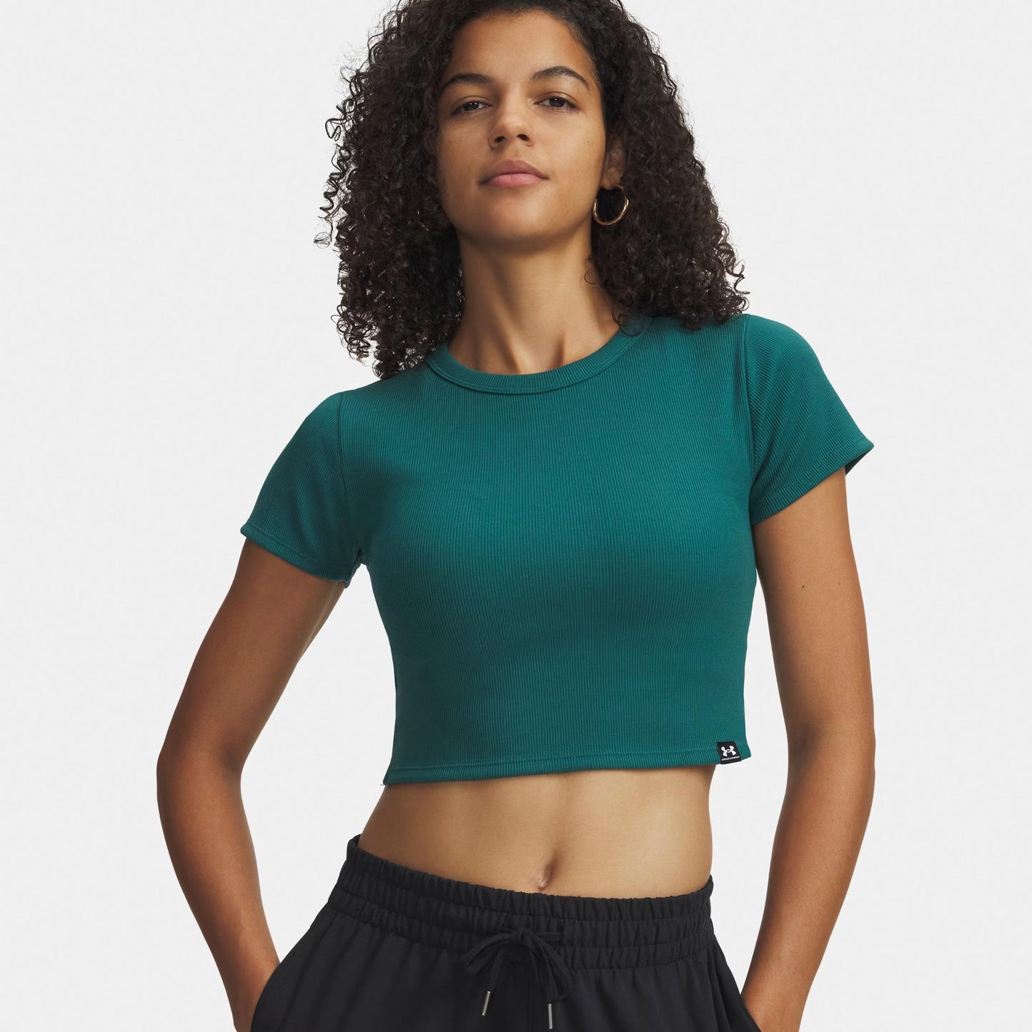 Under Armour Rival Rib Baby T-Shirt Damen-grün, weiß Under Armour Rival Rib Baby T-Shirt Damen-grün, weiß
