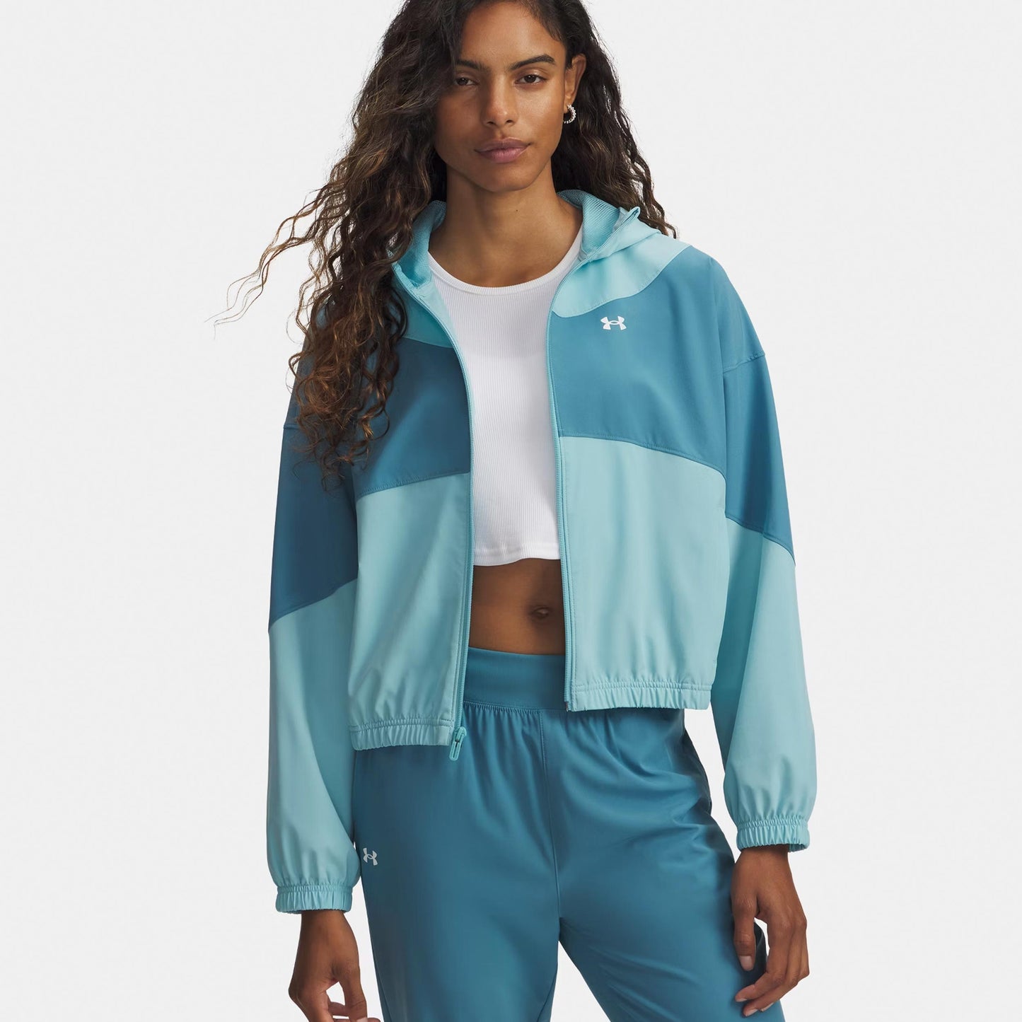 Under Armour Rival Woven Trainingsjacke Damen-blau Under Armour Rival Woven Trainingsjacke Damen-blau