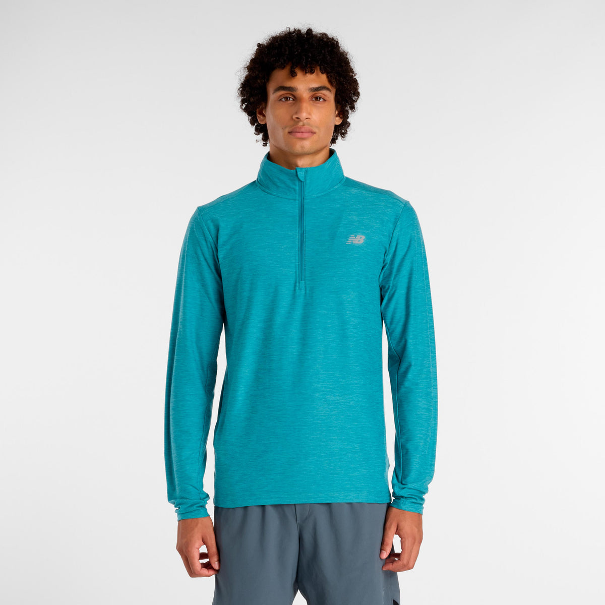 New Balance Space Dye 1/4 Zip Longsleeve Herren - türkis New Balance Space Dye 1/4 Zip Longsleeve Herren - türkis
