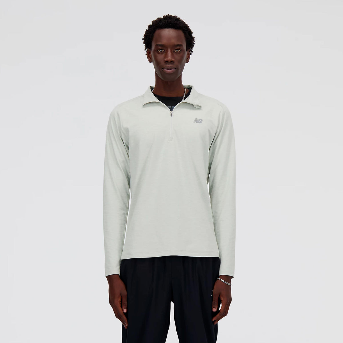 New Balance Space Dye 1/4 Zip Longsleeve Herren - grau New Balance Space Dye 1/4 Zip Longsleeve Herren - grau