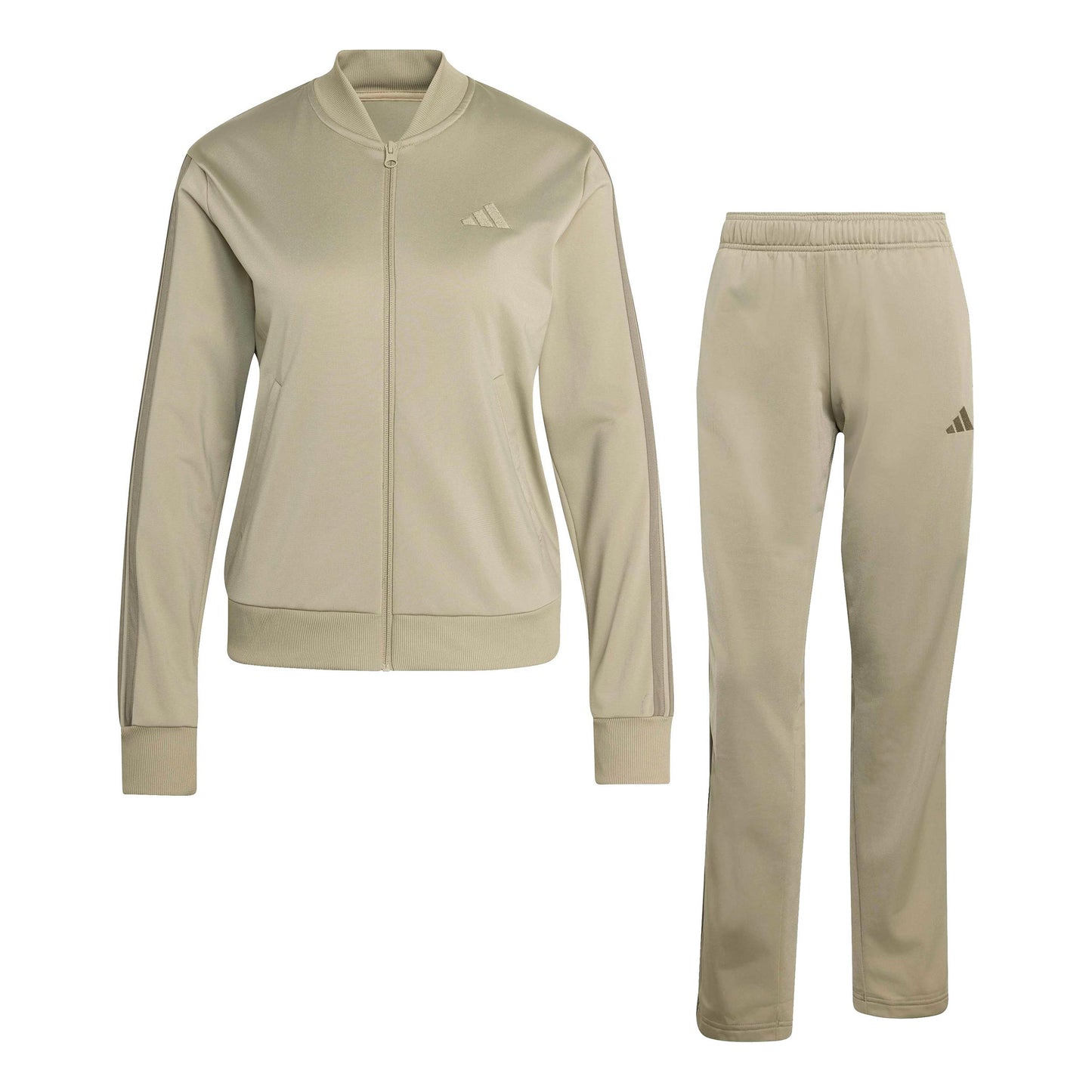 adidas 3Stripes Dayready Trainingsanzug Damen - beige adidas 3Stripes Dayready Trainingsanzug Damen - beige