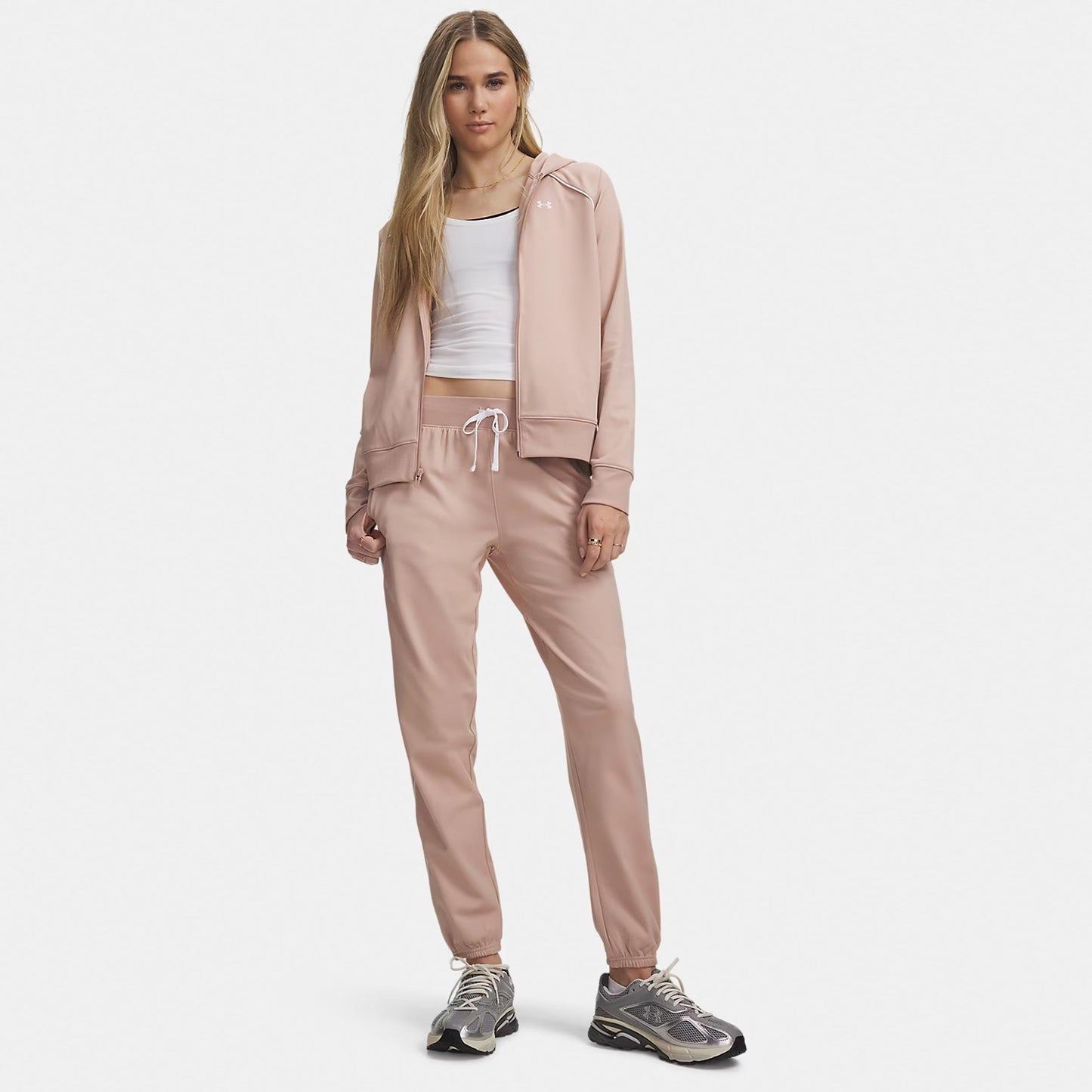 Under Armour Rival Tricot Trainingsanzug Damen - pink, weiß Under Armour Rival Tricot Trainingsanzug Damen - pink, weiß