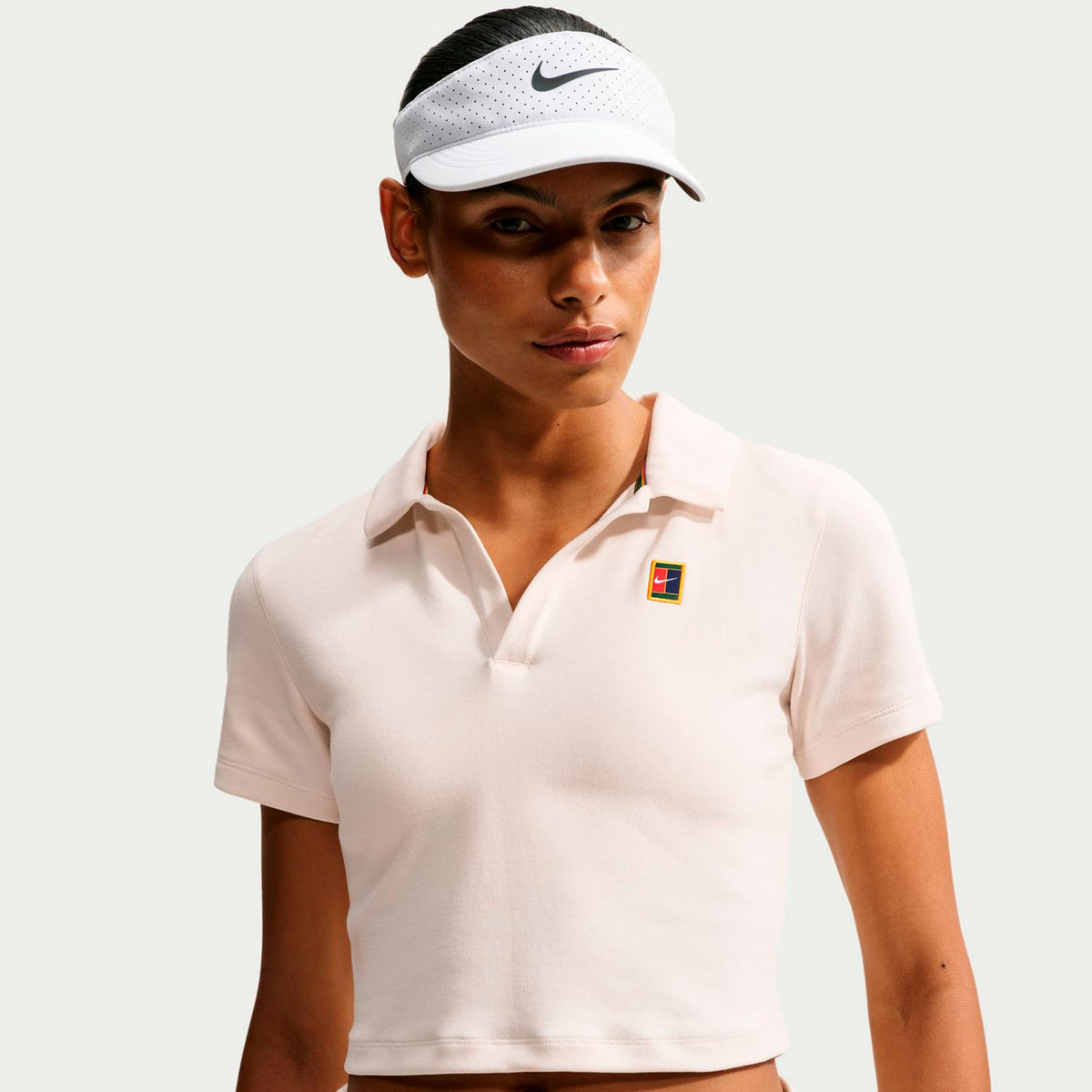 Nike Court Heritage Crop Polo Damen - creme Nike Court Heritage Crop Polo Damen - creme