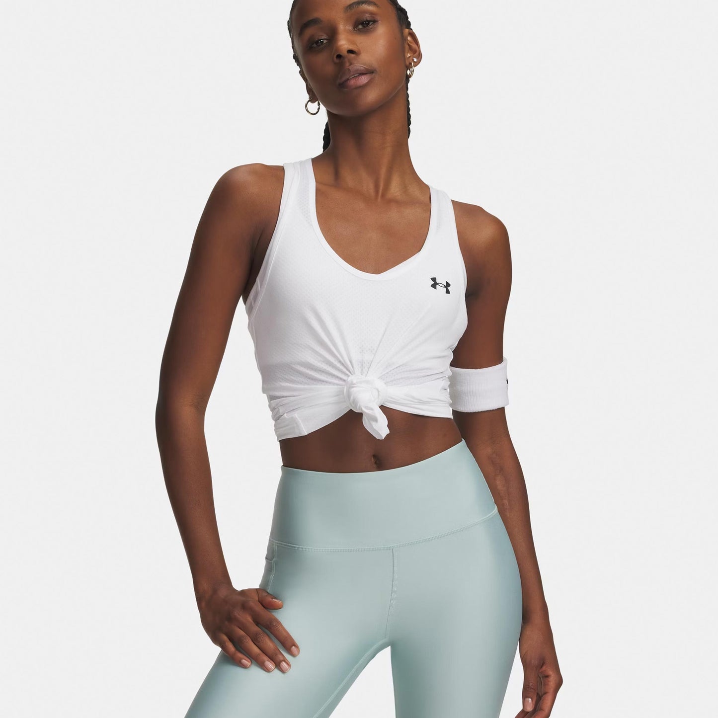 Under Armour Tech Mesh Racer Tank-Top Damen-weiß, schwarz Under Armour Tech Mesh Racer Tank-Top Damen-weiß, schwarz