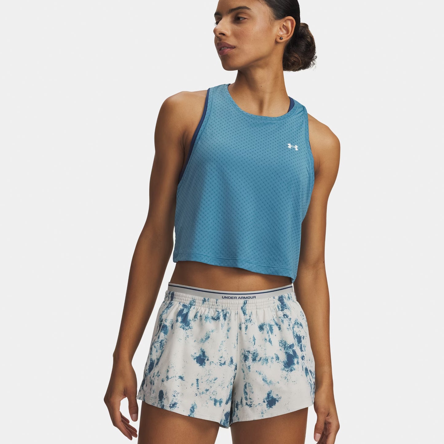 Under Armour Tech Sport Mesh Crop Tank-Top Damen-blau Under Armour Tech Sport Mesh Crop Tank-Top Damen-blau