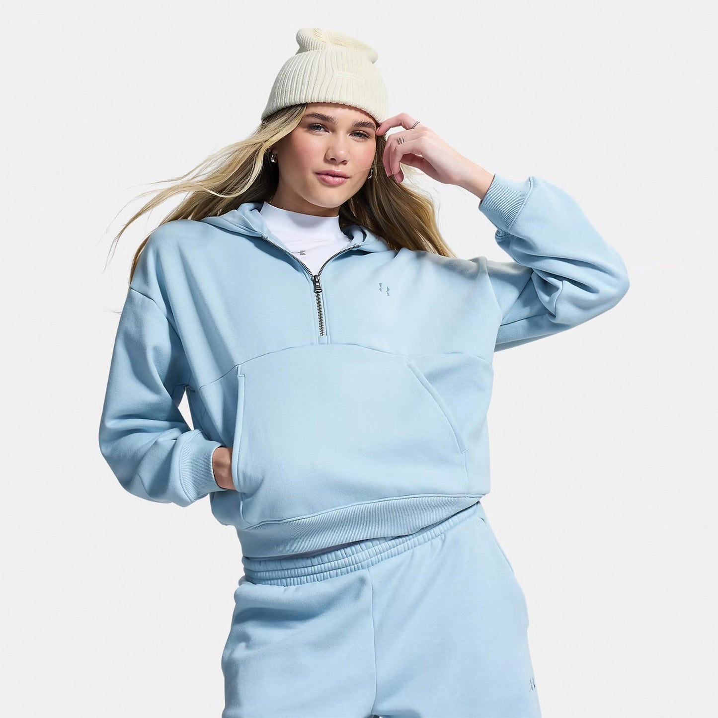 Under Armour Icon Fleece Halfzip Hoody Damen - blau, blaugrau Under Armour Icon Fleece Halfzip Hoody Damen - blau, blaugrau