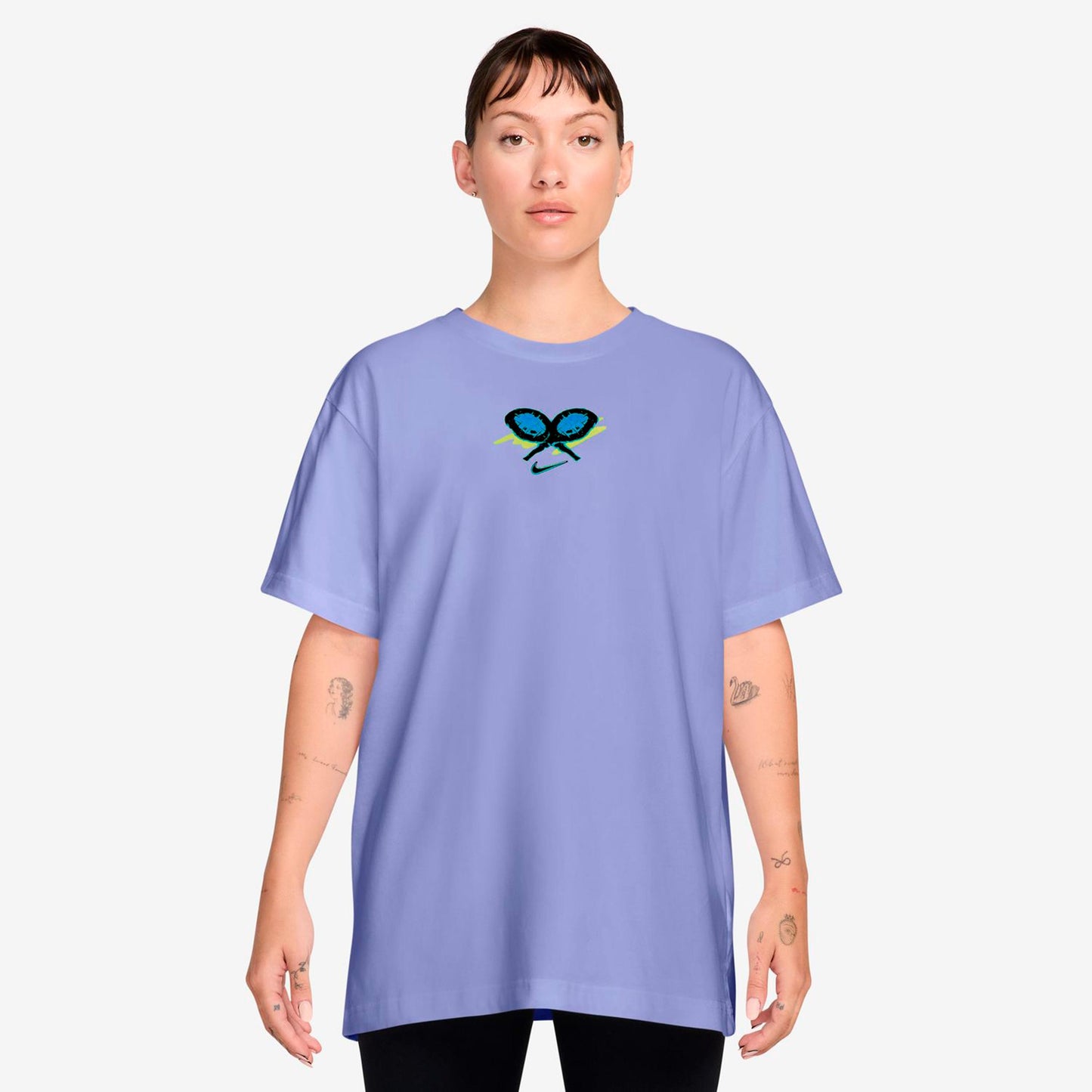 Nike Dri-Fit Slam Oversize T-Shirt Damen-blaugrau Nike Dri-Fit Slam Oversize T-Shirt Damen-blaugrau