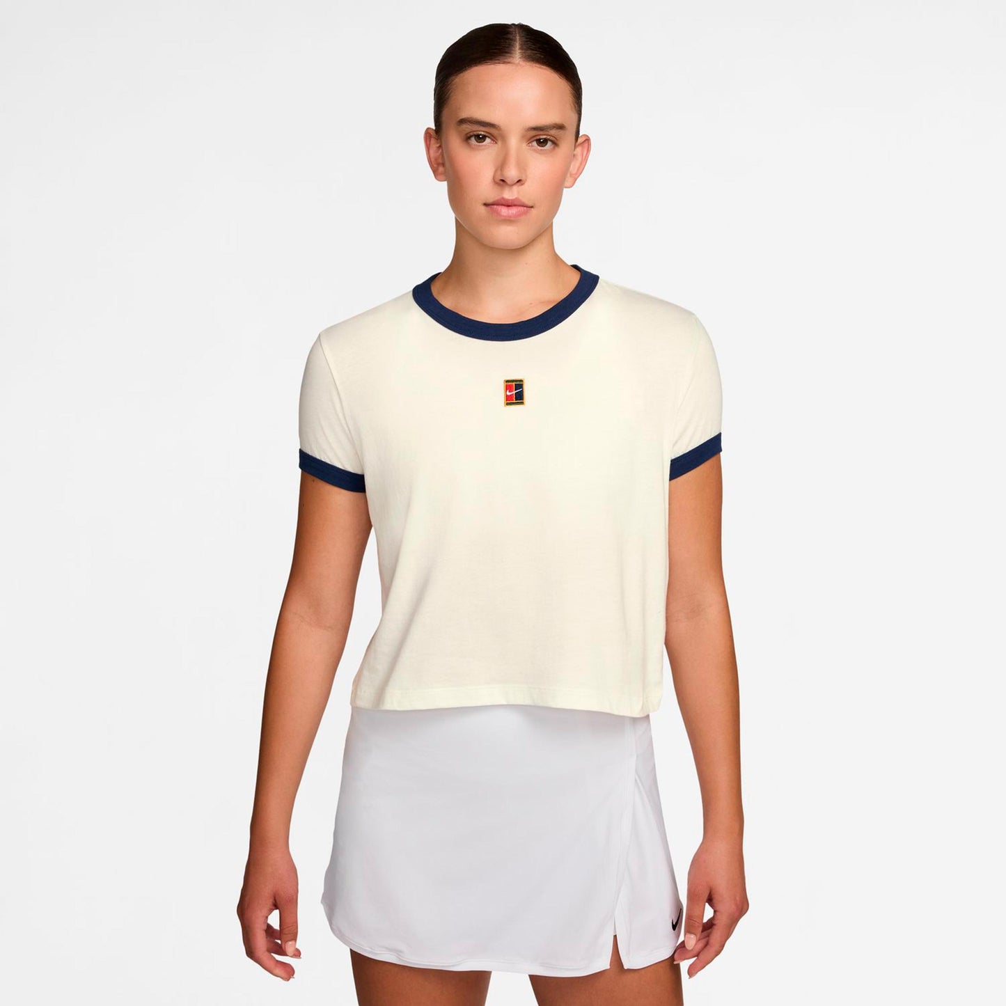 Nike Heritage T-Shirt Damen-creme, dunkelblau Nike Heritage T-Shirt Damen-creme, dunkelblau