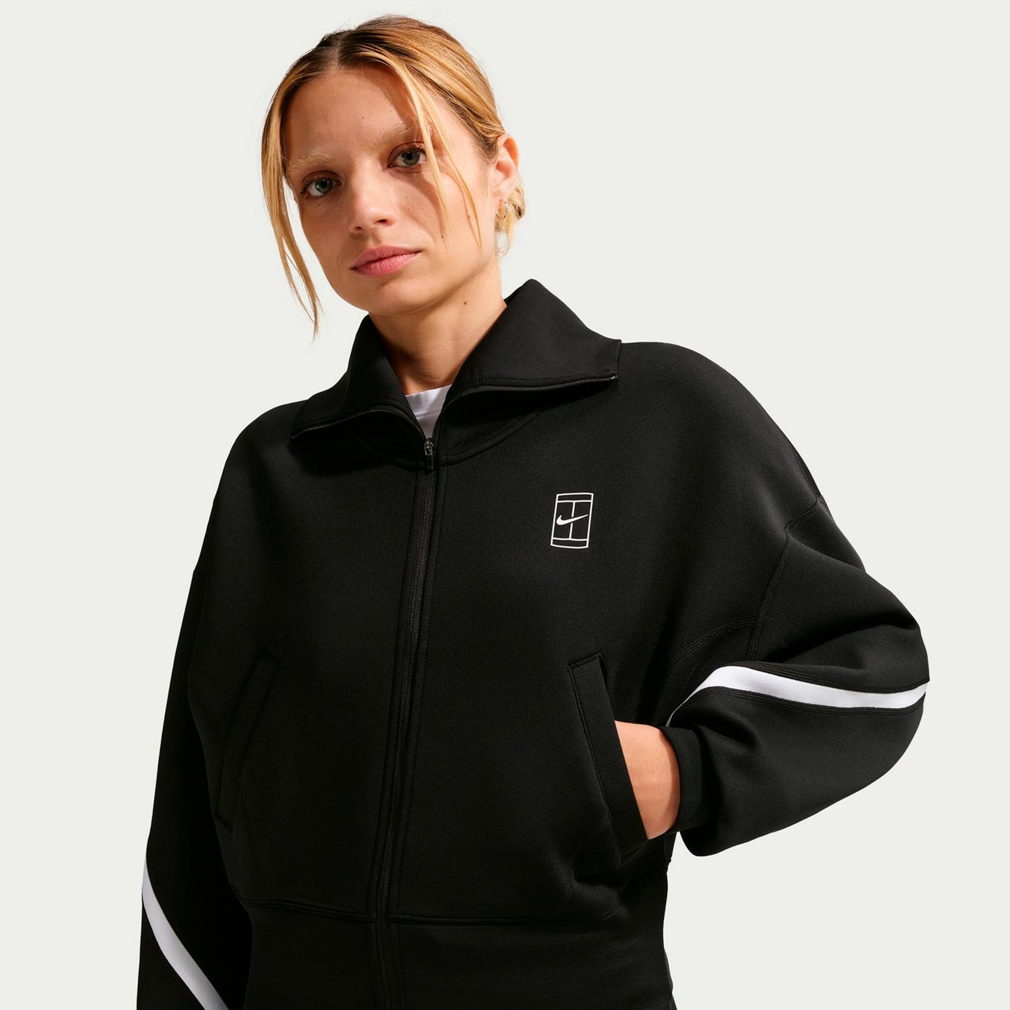 Nike Court Dri-Fit Advantage Trainingsjacke Damen-schwarz Nike Court Dri-Fit Advantage Trainingsjacke Damen-schwarz