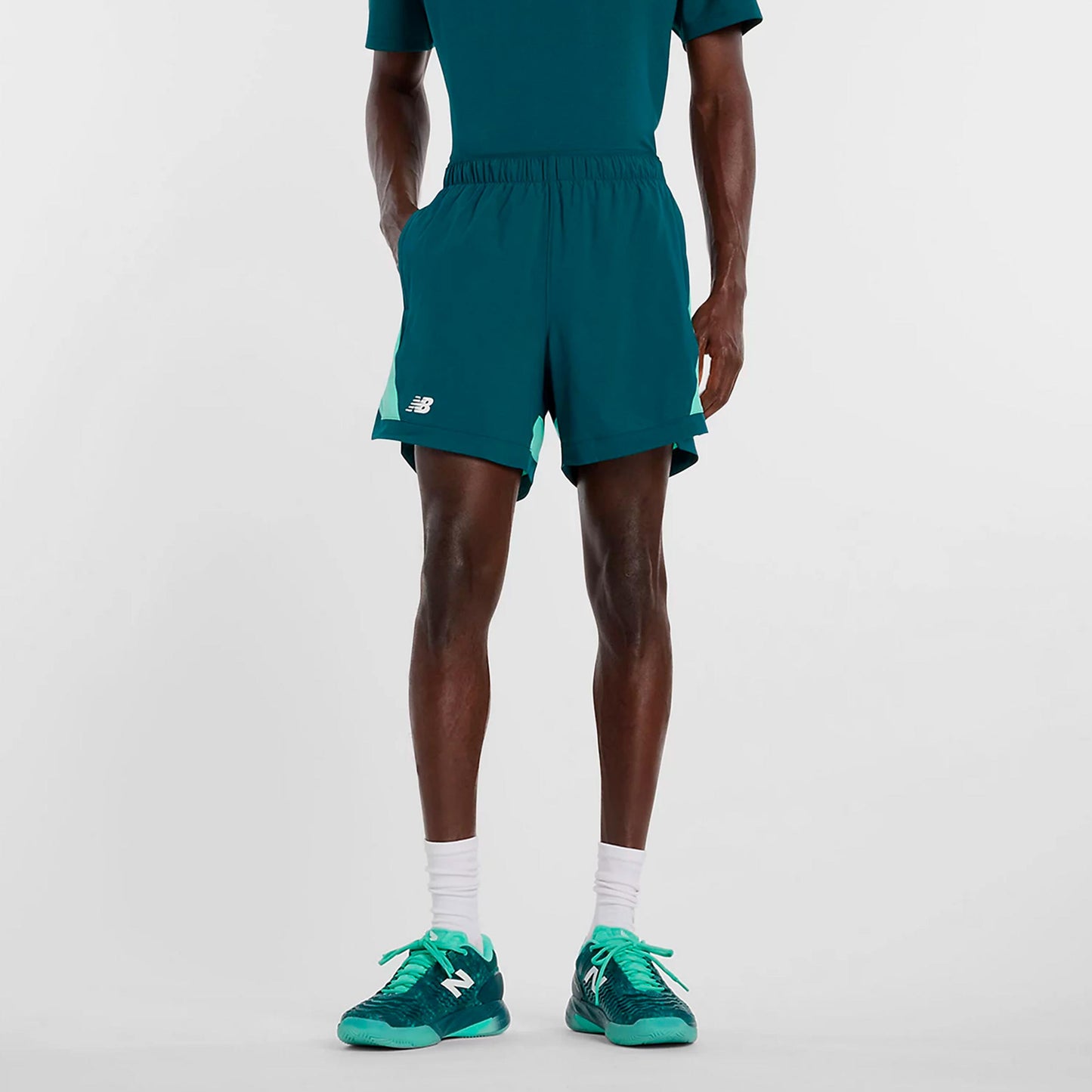 New Balance Tournament Novelty Shorts Herren-petrol, weiß New Balance Tournament Novelty Shorts Herren-petrol, weiß