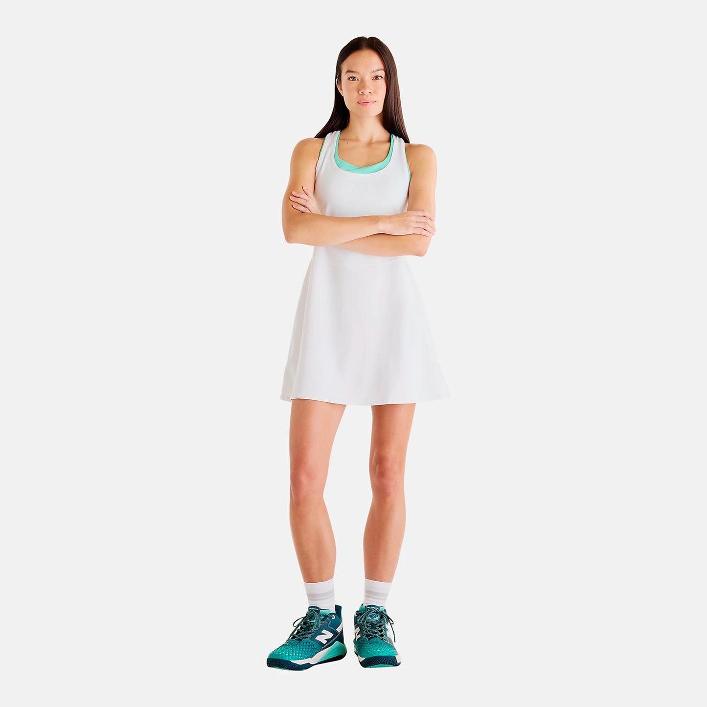 New Balance Tournament Dress Kleid Damen-weiß, grün New Balance Tournament Dress Kleid Damen-weiß, grün