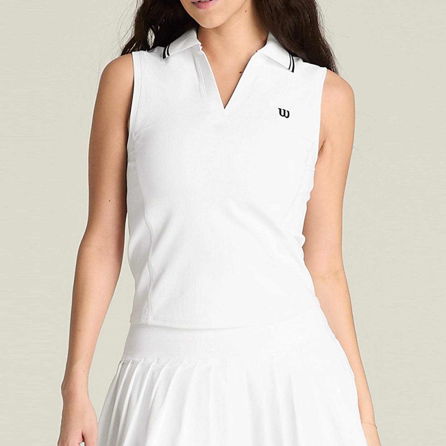 Wilson Rib Polo Damen-weiß Wilson Rib Polo Damen-weiß