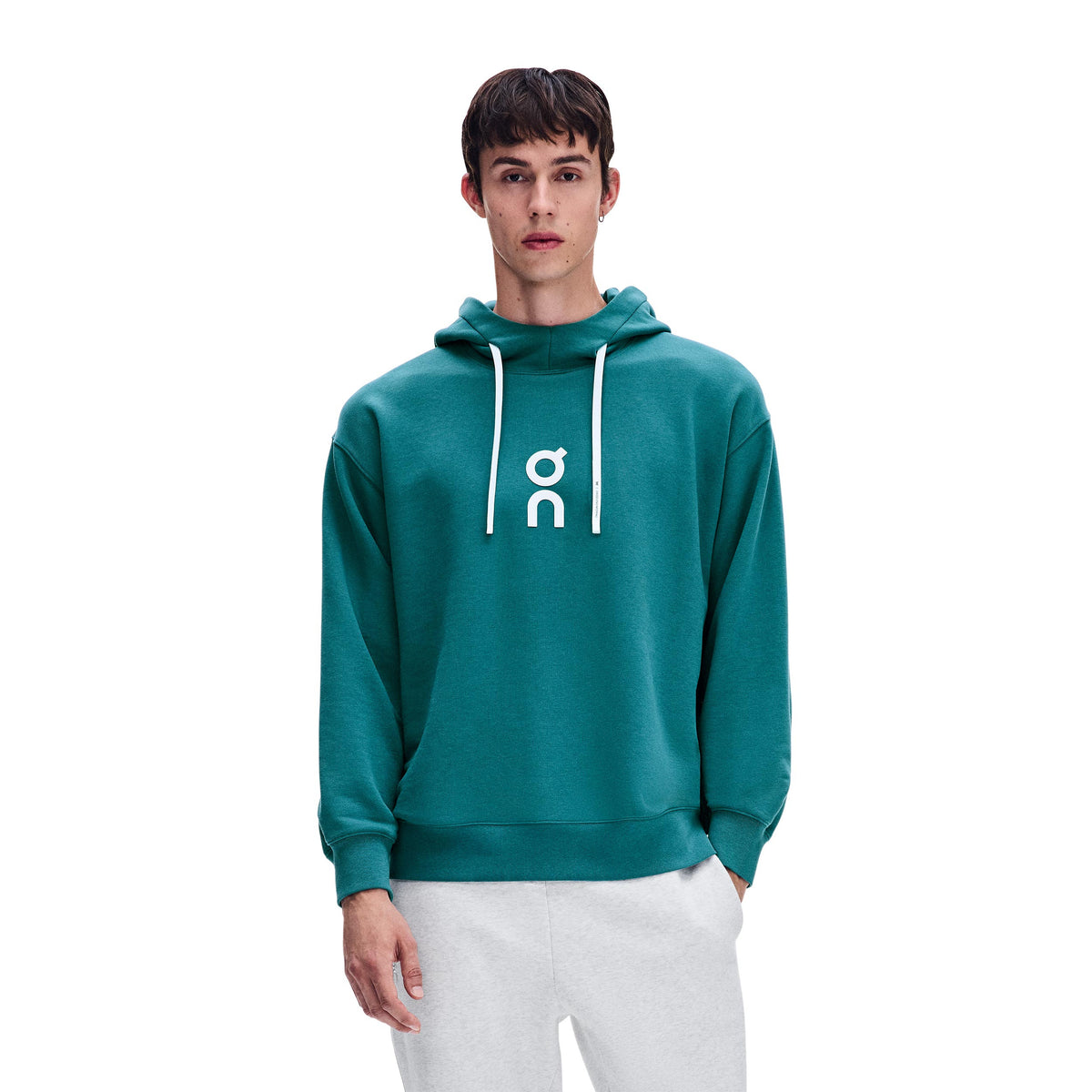 On Club Hoody Herren - petrol, weiß On Club Hoody Herren - petrol, weiß