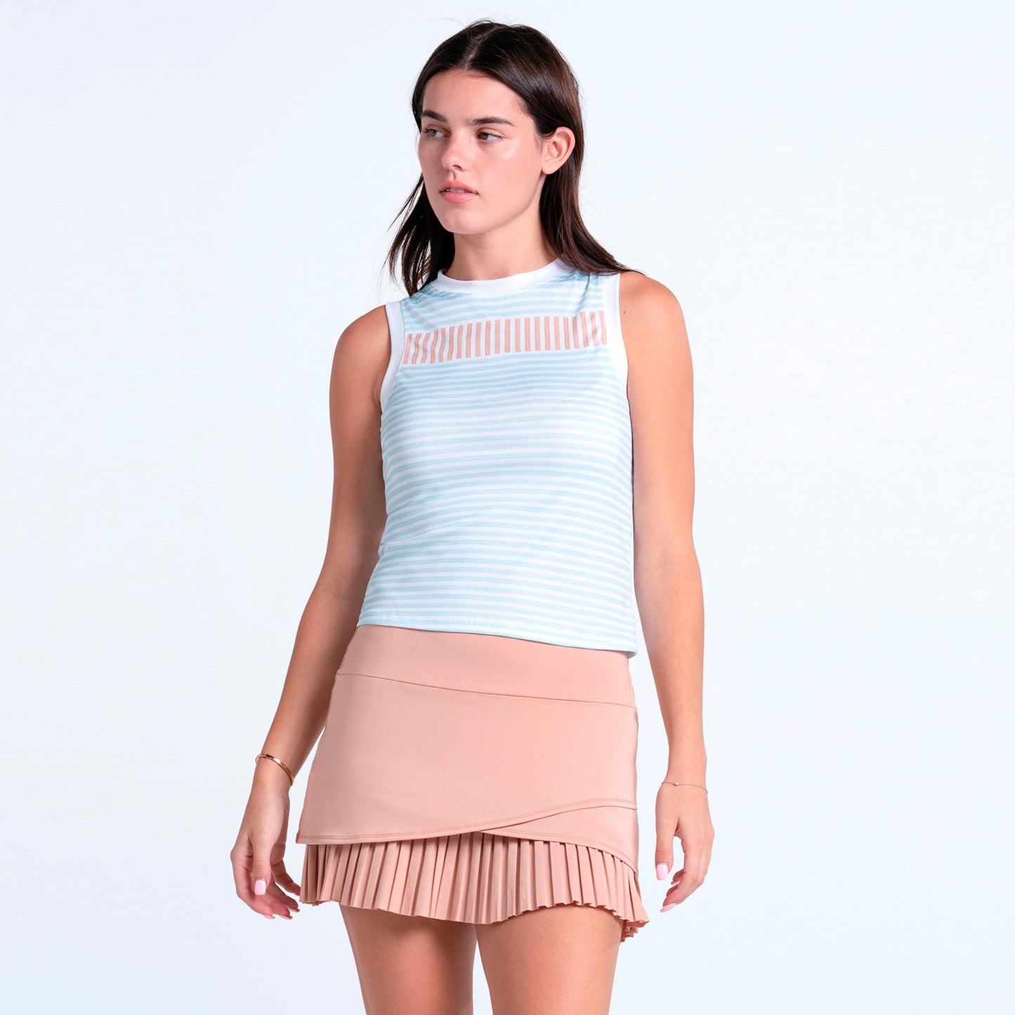 Lucky in Love Weave Stripe Muscle Tank-Top Damen - hellblau, apricot Lucky in Love Weave Stripe Muscle Tank-Top Damen - hellblau, apricot