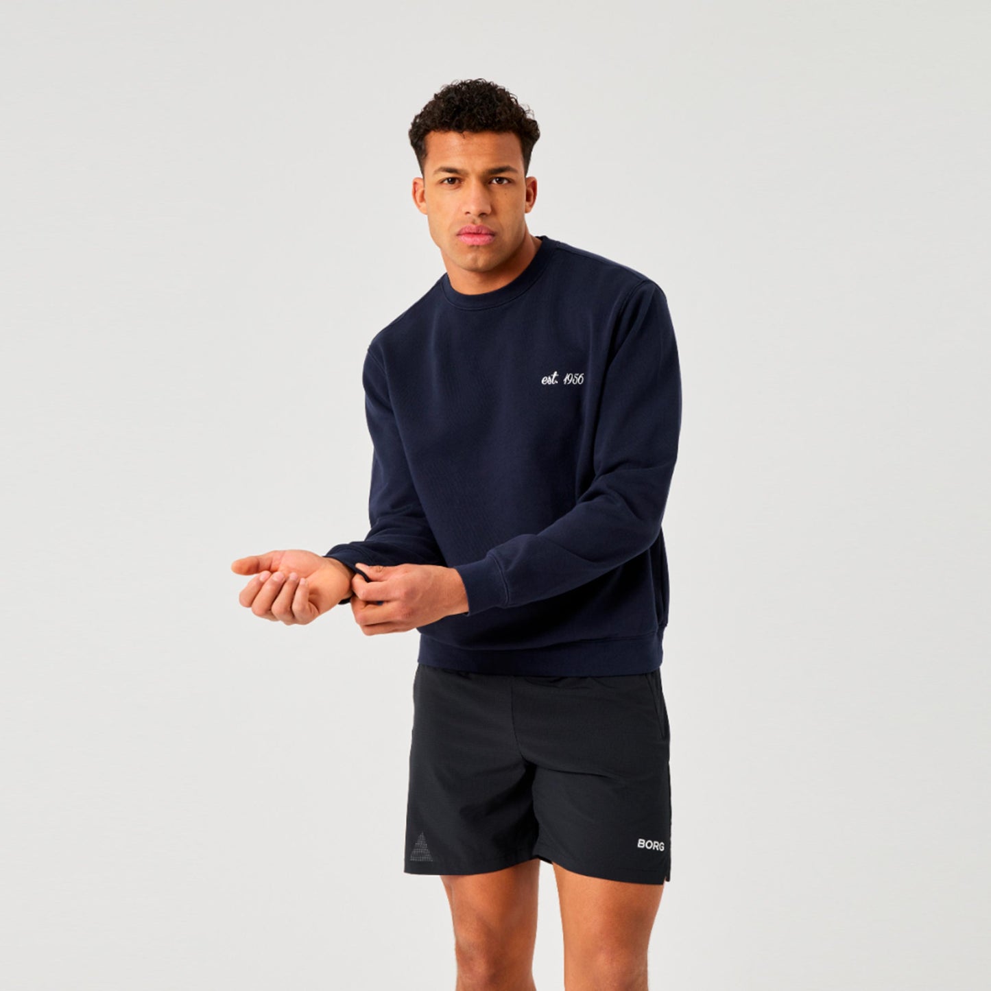 Björn Borg Borg Classic Print Sweatshirt Herren - dunkelblau Björn Borg Borg Classic Print Sweatshirt Herren - dunkelblau