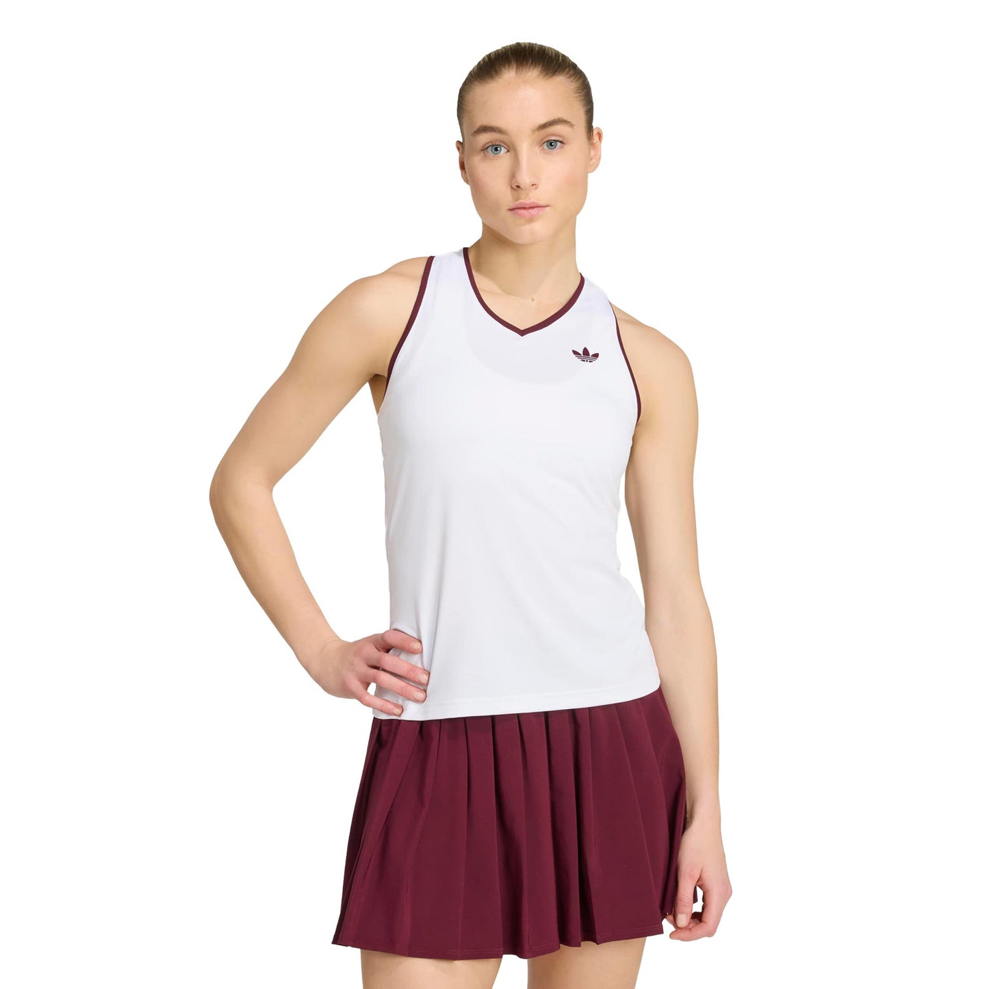 adidas Classics Tank-Top Damen - weiß, weinrot adidas Classics Tank-Top Damen - weiß, weinrot